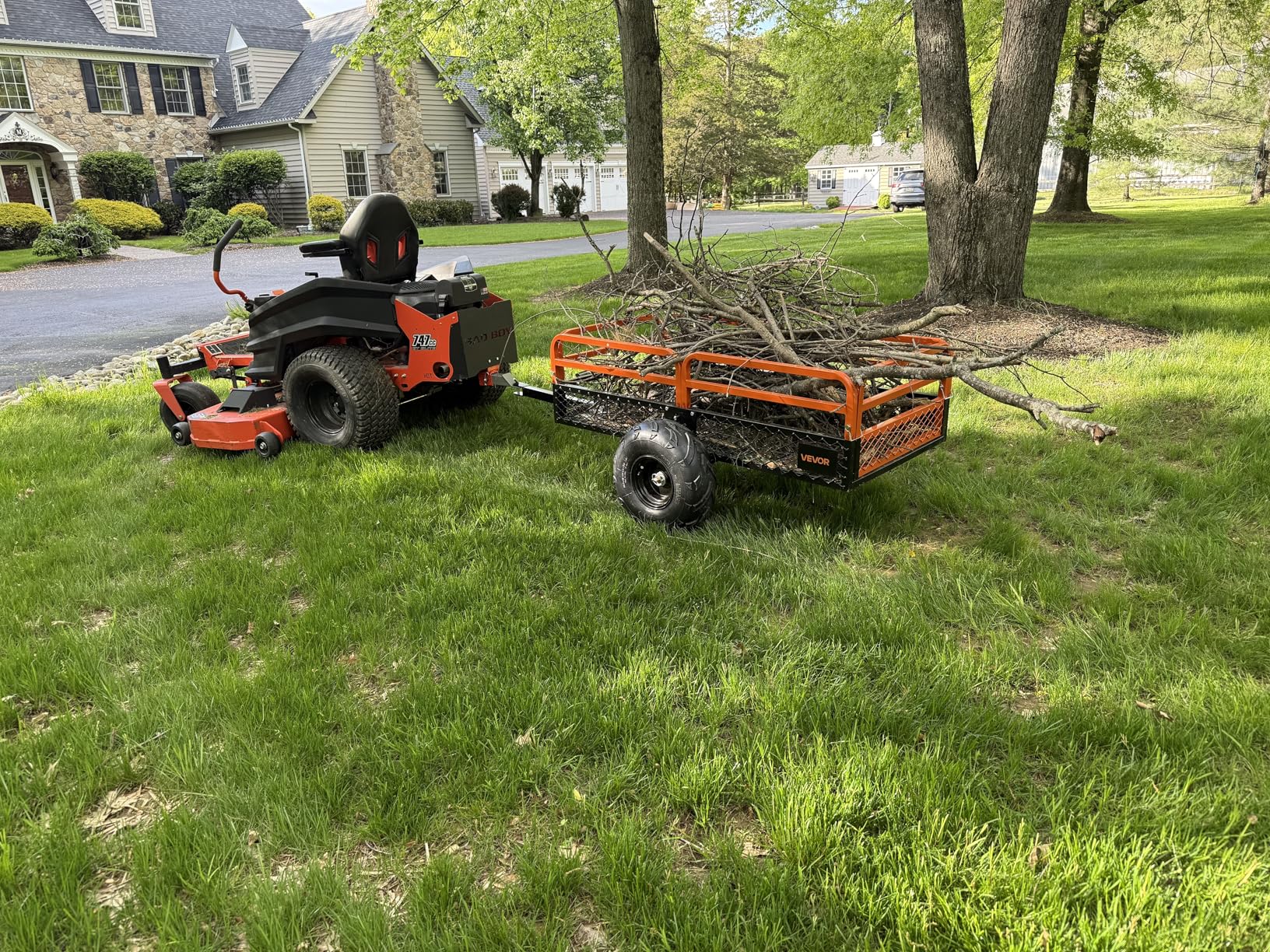 VEVOR ATV UTV Trailer Tow Behind Dump Cart, 1500lbs Capacity customer photo 2