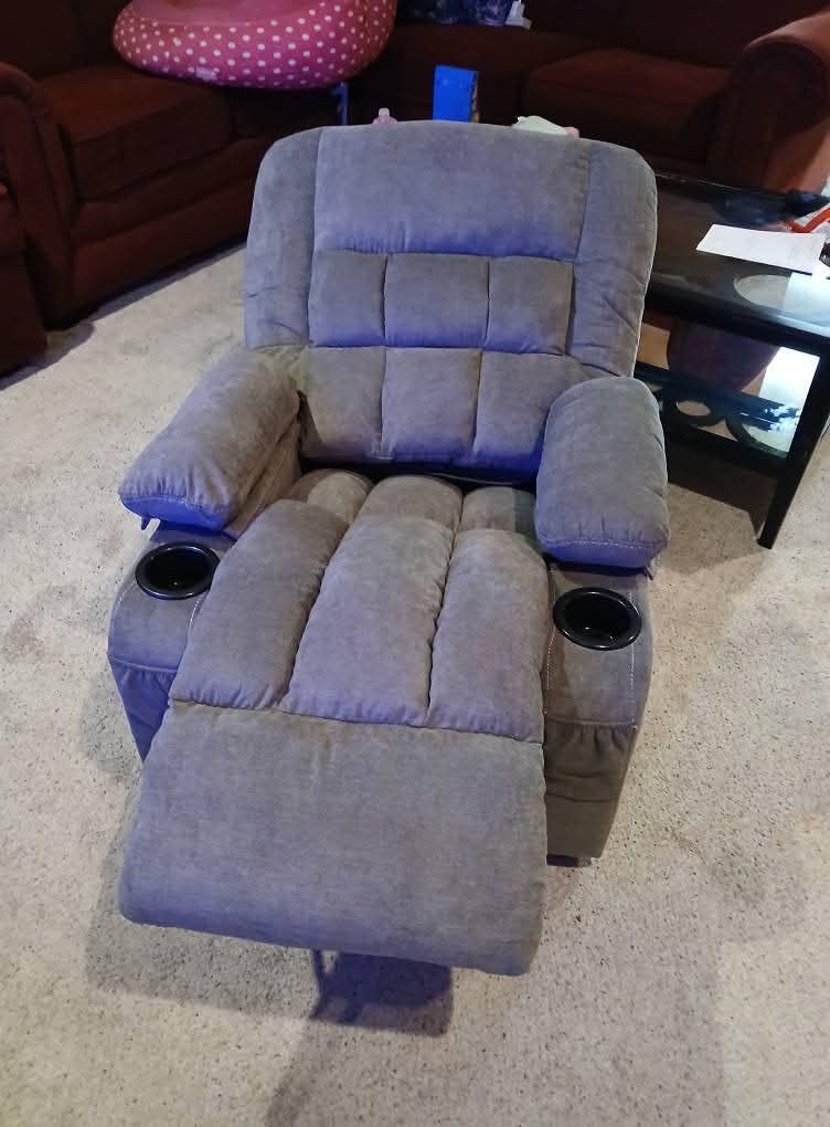 BOSMILLER Kids Recliner Chair, Push Back Toddler Recliner with Cup Holders & Side Pockets, Adjustable Footrest & Headrest Kids Sofa for Boys Girls 3+ Age Group customer photo 1