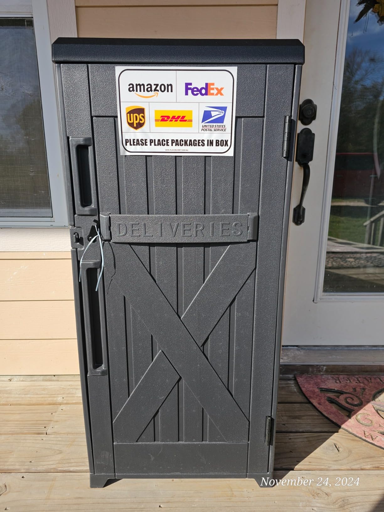 YITAHOME Resin Package Delivery Box 51 Gallon | Secure Lockable Resin Package Delivery Container, Deck Box for Porch & Curbside, Black customer photo 1