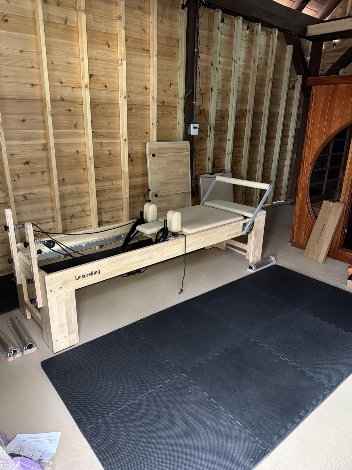 LeisureKing Pilates Reformer Machine, Quick-Assembly Studio Grade Pilates Equipment for Gym and Home, Oak Wood Pilates Reformer with Reformer Accessories customer photo 2