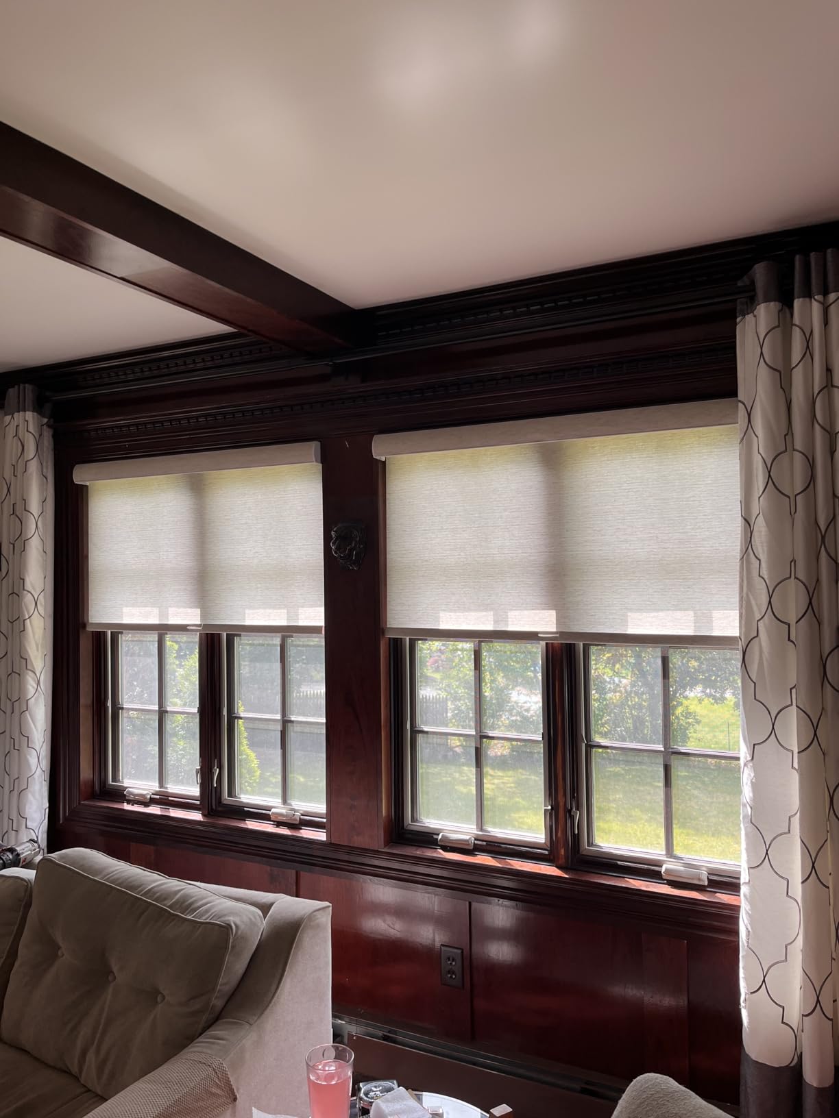 Persilux Light Filtering Roller Shades for Windows, Cordless, Linen Fabric, Cream, Custom Size customer photo 2