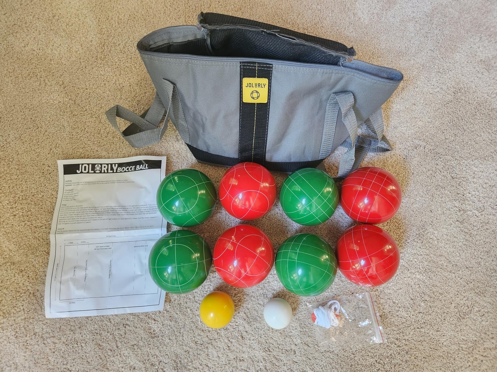 Professional Grade 107mm Bocce Ball Game Set Regulation Size and Weight 920g for Official Tournaments (Classic Multi-Color) customer photo 2