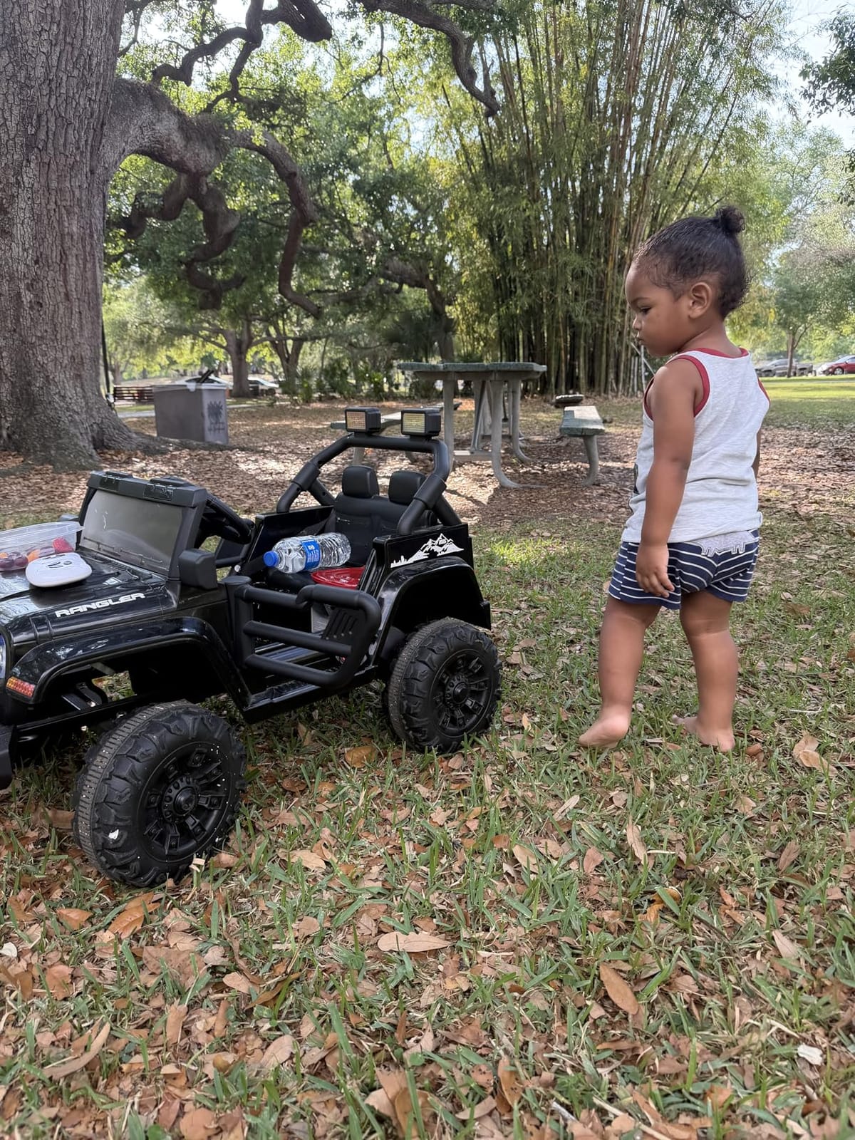 Ride on Truck Car, 12V Kids' Electric Vehicles W/Parents Control, Ride on Toys for Toddlers with Music, Bluetooth, Four-Wheels Suspension, USB, Headlights, Black customer photo 1