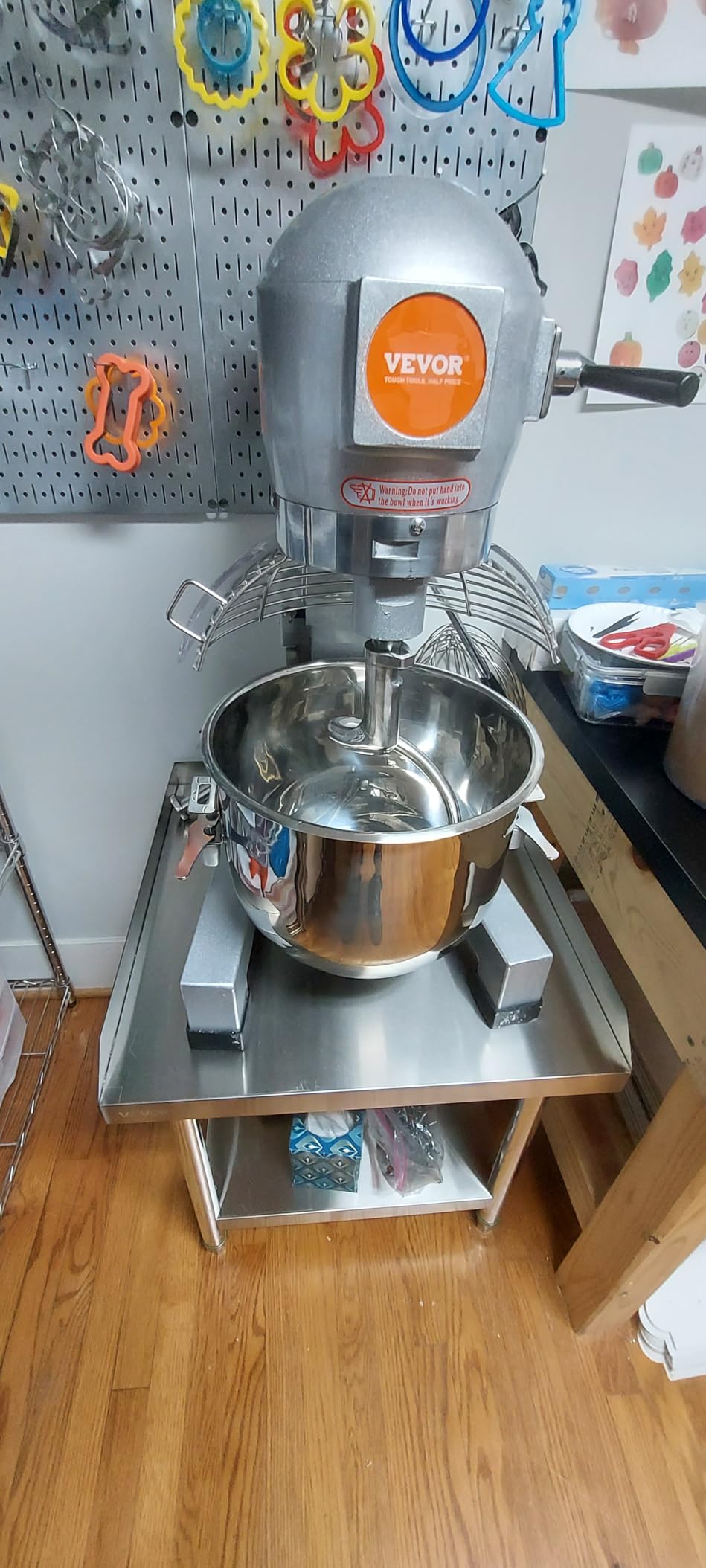 Commercial Food Mixer 10Qt, Commercial Mixer with 3 Adjustable Speeds, 550W Dough Mixer, Commercial Stand Mixer with Stainless Steel Bowl customer photo 2