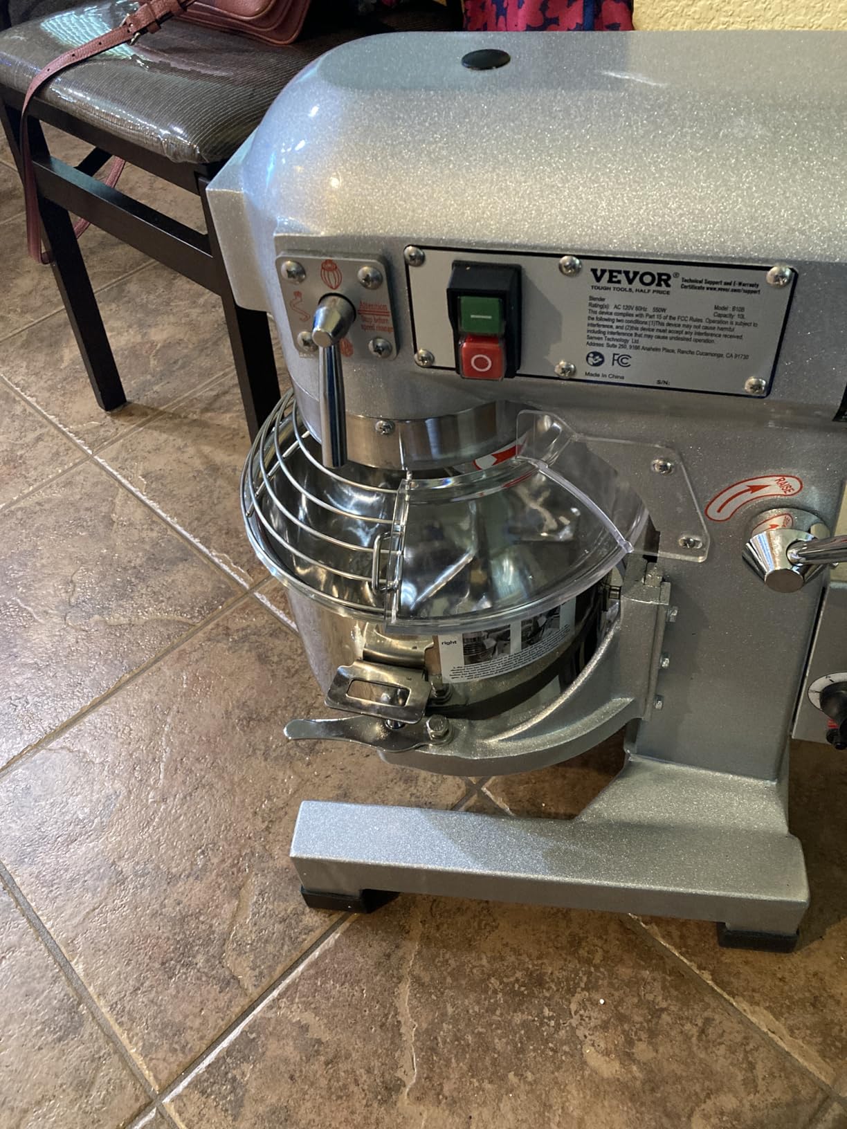 VEVOR Commercial Food Mixer 15Qt, Commercial Mixer with 3 Adjustable Speeds, 550W Dough Mixer, Commercial Stand Mixer with Stainless Steel Bowl customer photo 2