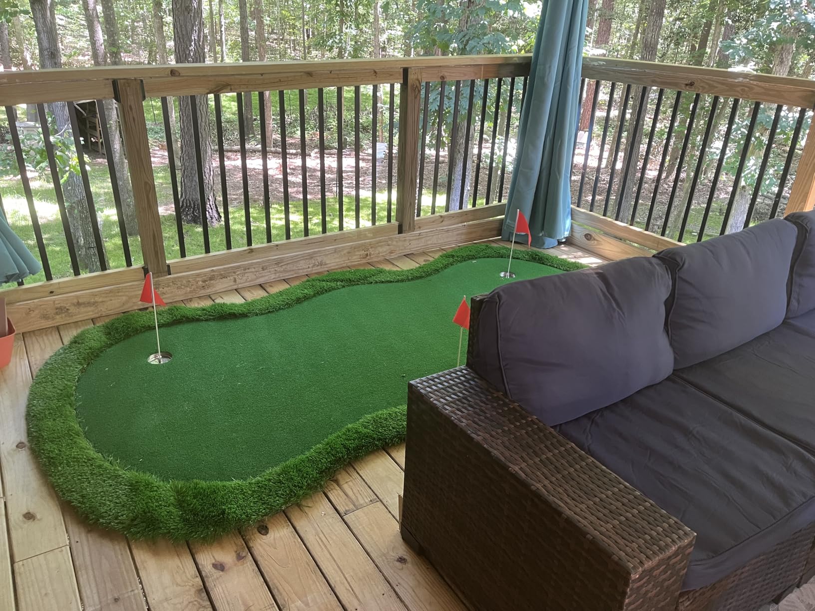 Roykaw Golf Putting Green - 5 x 10 Ft. Putting Mat with 3 Holes, Flags, Slope Sponges customer photo 1