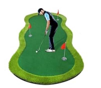 Roykaw Golf Putting Green - 5 x 10 Ft. Putting Mat with 3 Holes, Flags, Slope Sponges customer photo 2