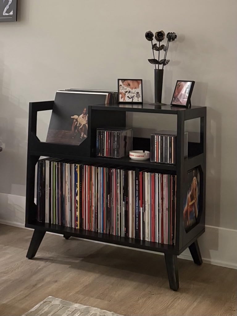 Crosley Furniture Asheville Mid-Century Modern Media Console Record Player Stand, Storage for Vinyl Records, Medium, Walnut customer photo 1