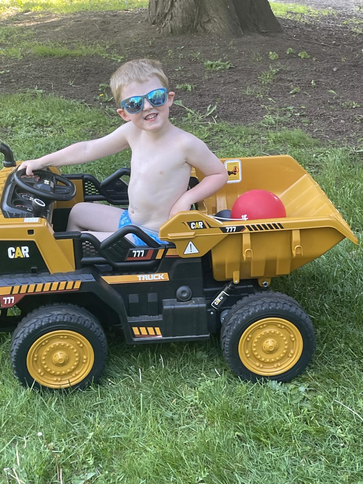 ANPABO 24V Ride On Dump Truck w/Electric Dump Bed, Remote, Yellow | Durable eva tires, bluetooth, powerful 24v motors, extra shovel, 2 seater 24 volt ride on toys for boys & girls 3-6 customer photo 1