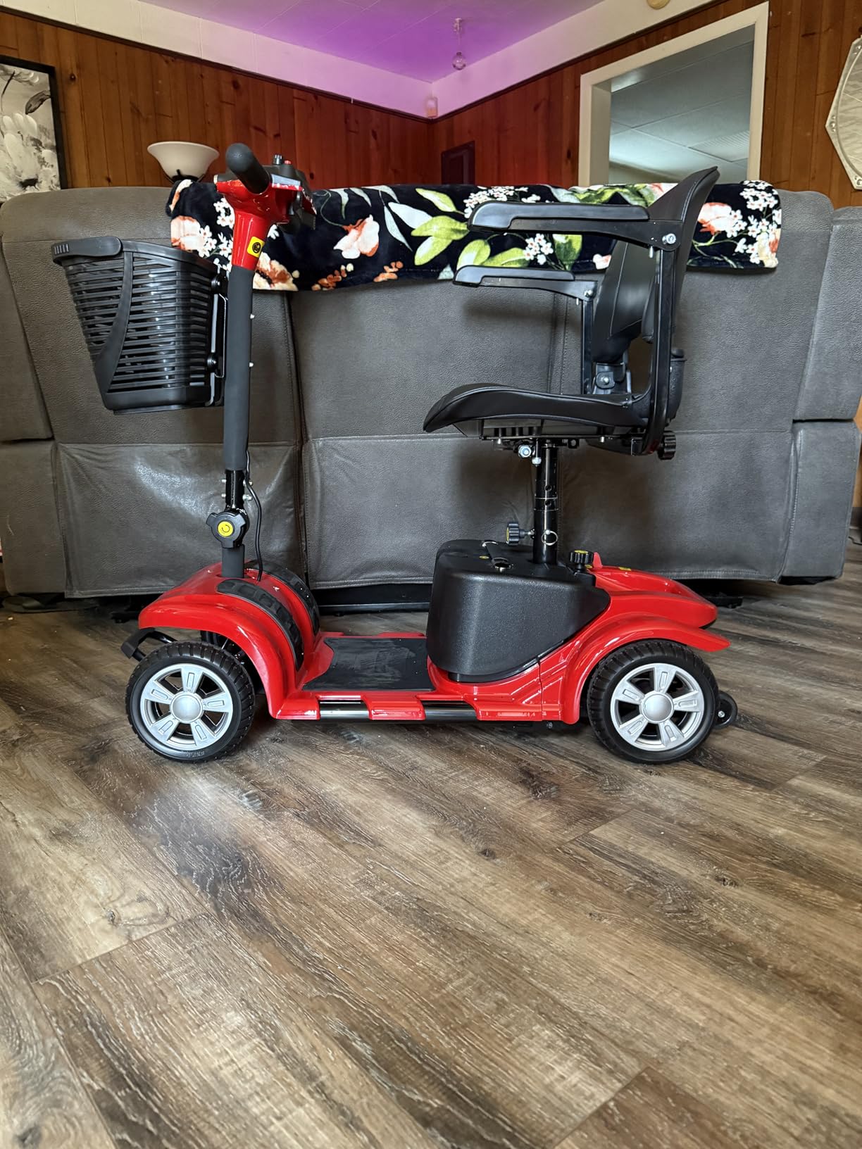 Mobility Scooter for Adults, Senior, 4 Wheels Electric Powered Chargeable Device for Travel, Lightweight Mobility Scooter, with LED Headlights and Basket, Charger Included customer photo 2