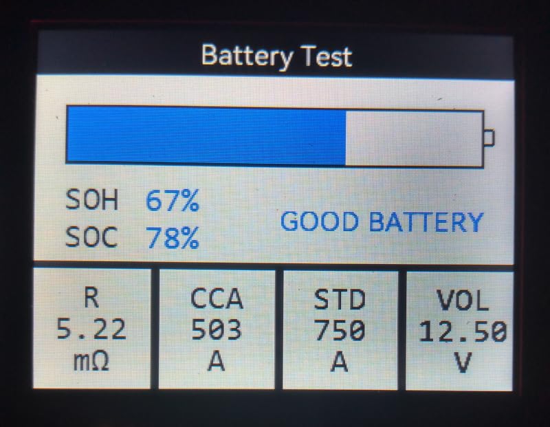 Car Battery Tester 6V 12V 24V VDIAGTOOL BT500, 5-3000 CCA Battery Load Tester, Starter Alternator Tester Automotive Charging Cranking System Analyzer for Car Truck Motorcycle SUV ATV Boat customer photo 1