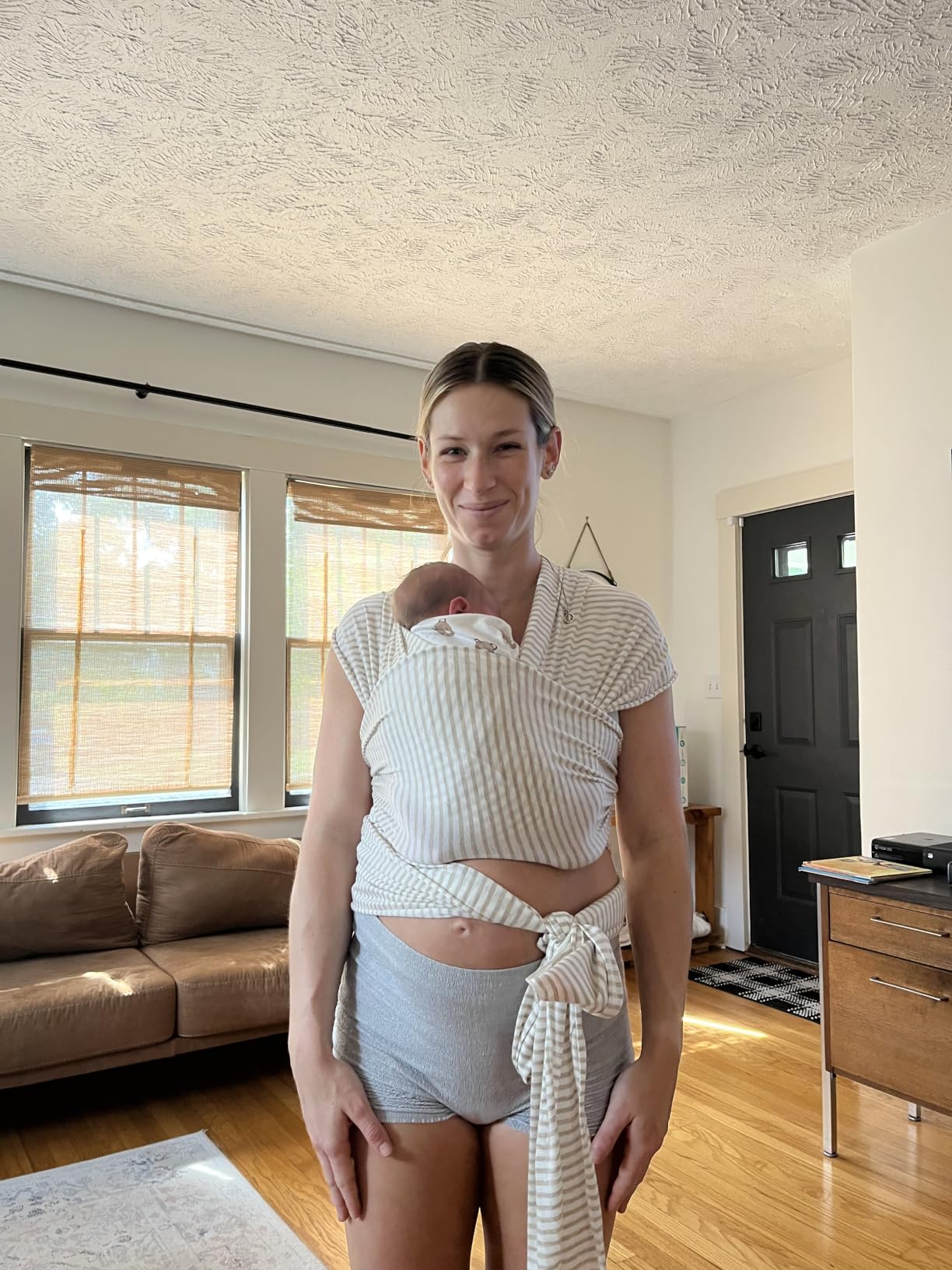 Solly Baby Wrap, Buttery-Soft Baby Carrier Newborn to Toddler 8-25 Lbs., Lightweight & Hands-Free Infant Sling Wrap, Breathable Summer Carrier, Baby Wearing & Postpartum Essential, New Mom Gift, Basil customer photo 1