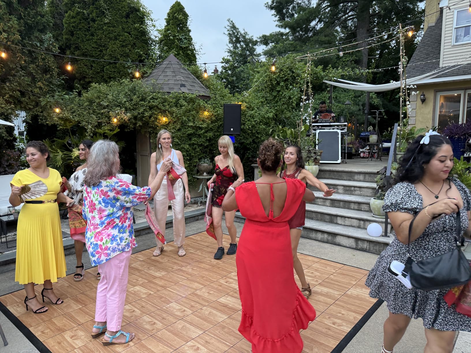 Big Floors Portable Dance Floor, Interlocking Dance Floor Tiles, Lightweight Plastic Modular Kit (Large Size) customer photo 2