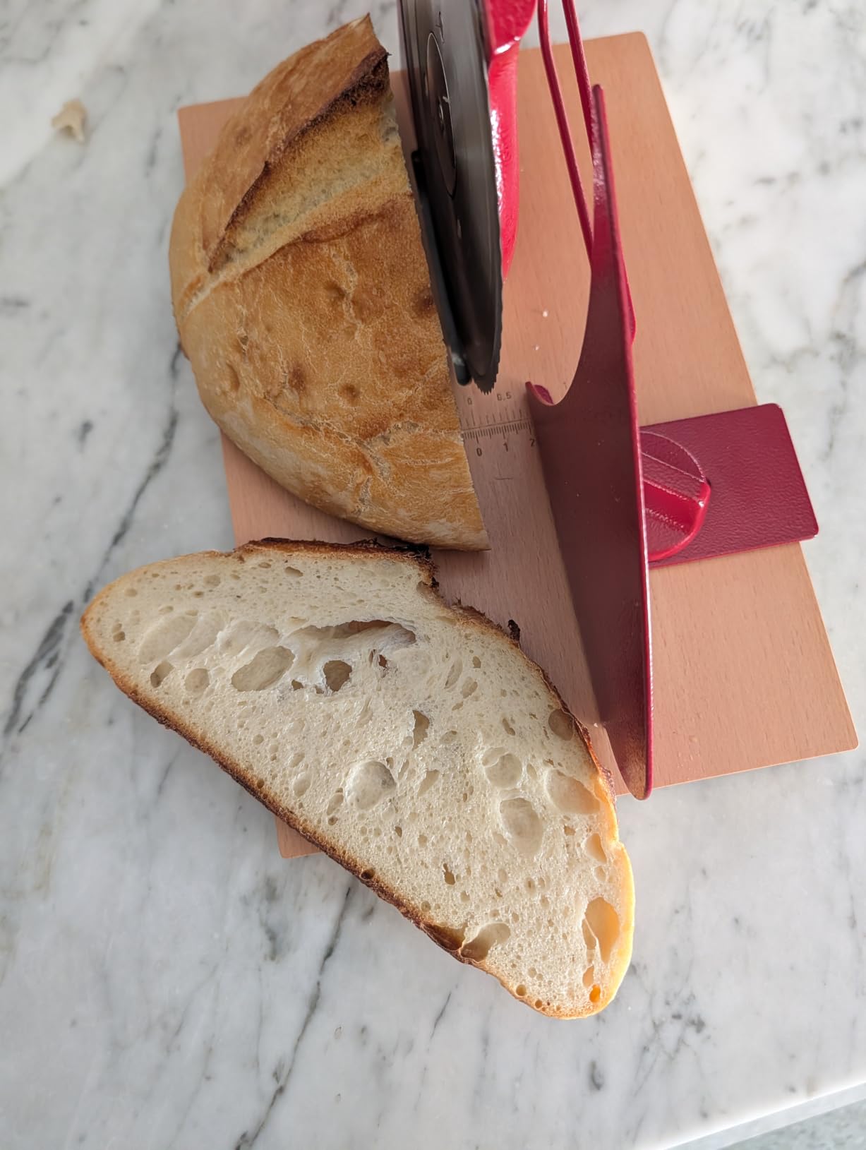 Brvclon Manual Bread Slicer Adjustable Thickness, Hand Crank Bread Slicer for Homemade Sourdough Bread with Scale Line & Suction Cup & Metal Guide, Quality Solid Wood Base & Gift-Level Packaging customer photo 2