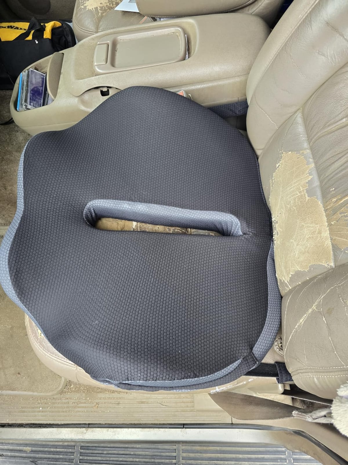 XL Truck Seat Cushion for Truck Driver Seat Cushion - Upgraded Back Support, CertiPUR-US® Certified - Thick Memory Foam, Pain Relief for Hours of Driving, Trucker Approved Big Rig - Black customer photo 1