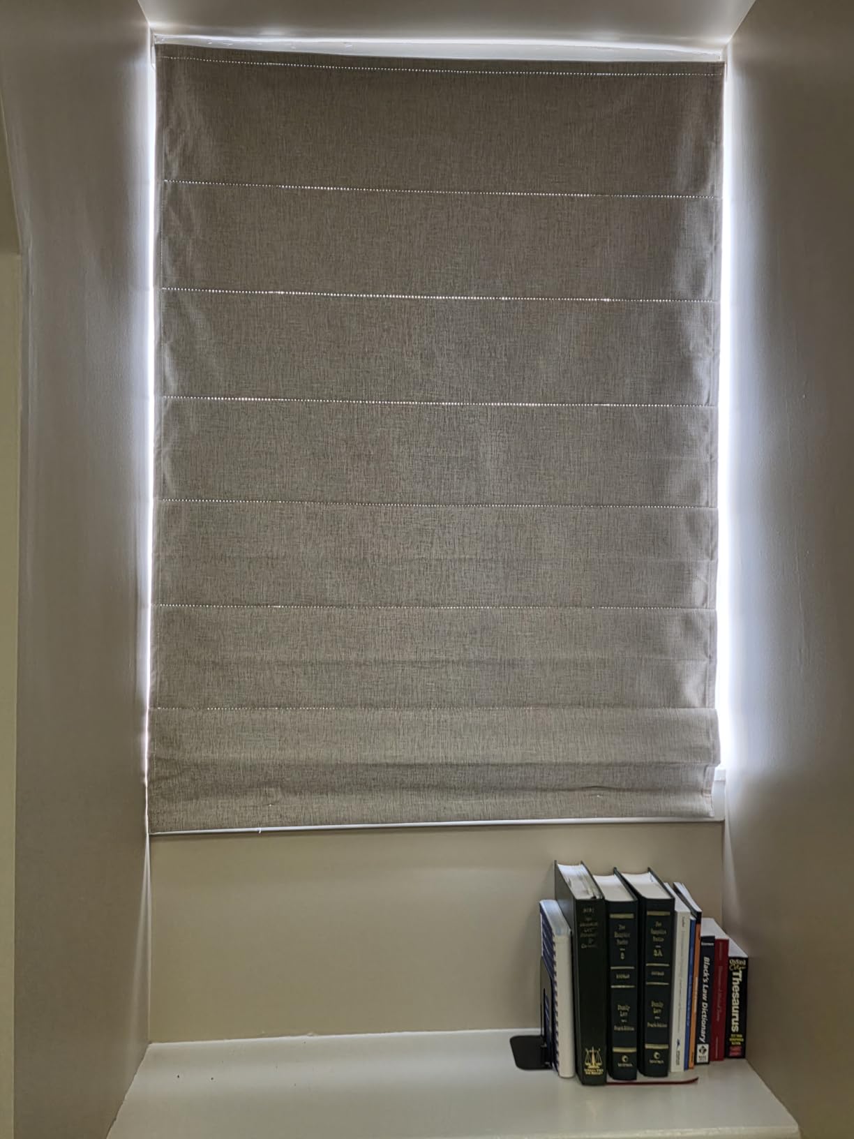 LazBlinds No Drill Cordless Roman Shades, 34'' W x 64'' H, Beige | Easy to Install, Light Blocking & Heat Insulating, Perfect for Bedrooms & Kids' Rooms customer photo 1