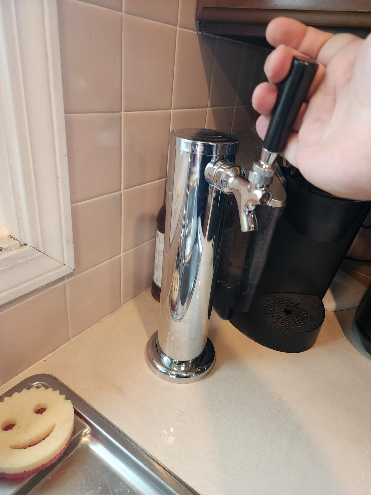 3 Beer Tap Stainless Steel Beer Tower 3'' Flange For Kegerator Tower | Kegerator Beer Tap Tower, Countertop & Kegerator Mount, Pre-Assembled Lines With Beer Faucet For Beer Wine Juice Dispensing customer photo 2