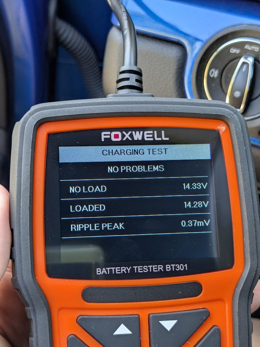 FOXWELL BT301 12V Car Battery Tester, Battery Load Tester 100-2000CCA Automotive Battery Tester Digital Alternator Starter Tester Cranking Charging Tester for Car Marine Truck SUV ATV (Upgraded BT100) customer photo 1