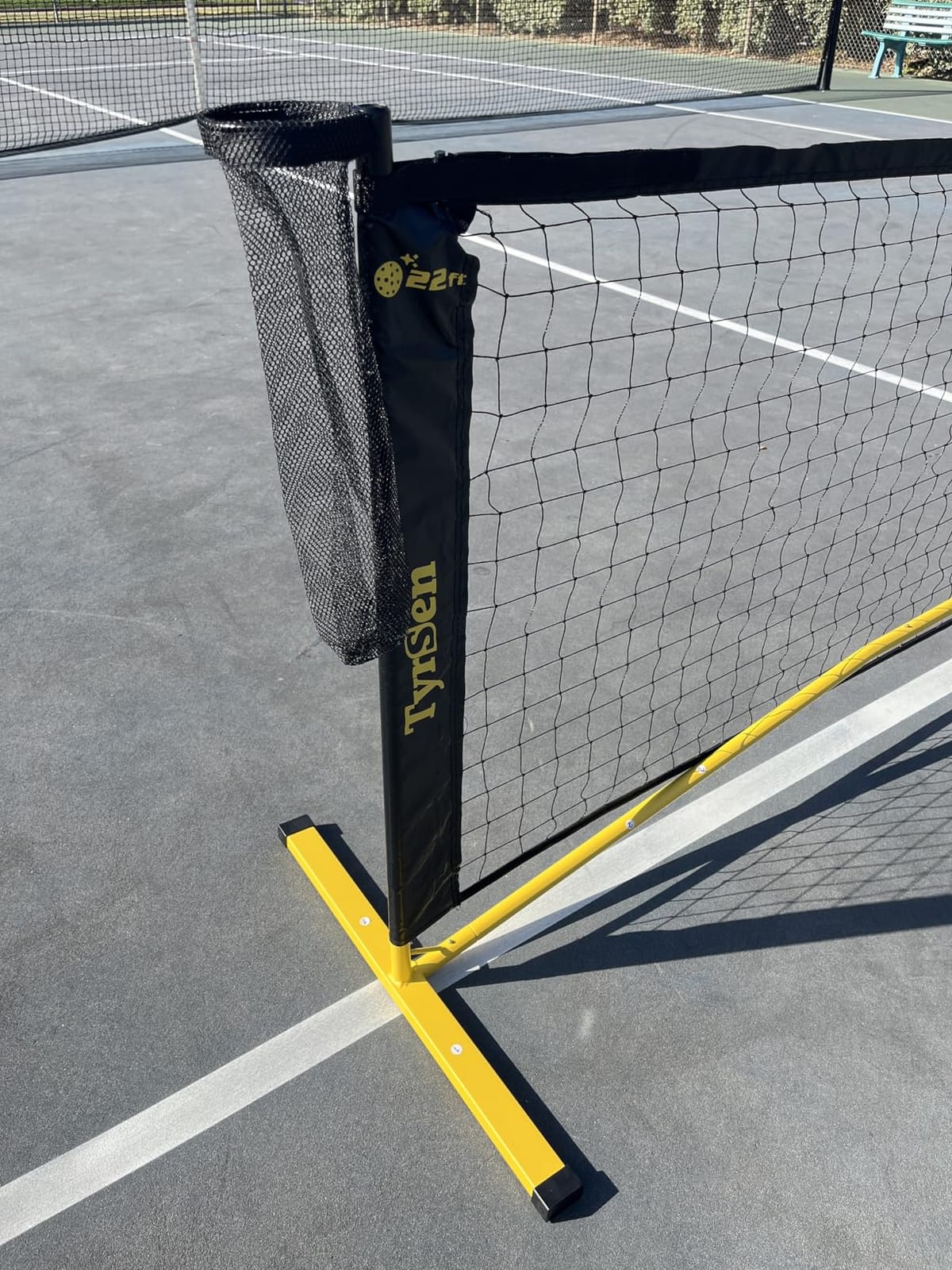 Portable Pickleball Net for Driveway, 22 FT Regulation Size & 11 FT Half Court Size Pickle Ball Net with Ball Collector, 2-in-1 Pickle Ball Net with Carry Bag for Garages Backyard customer photo 1