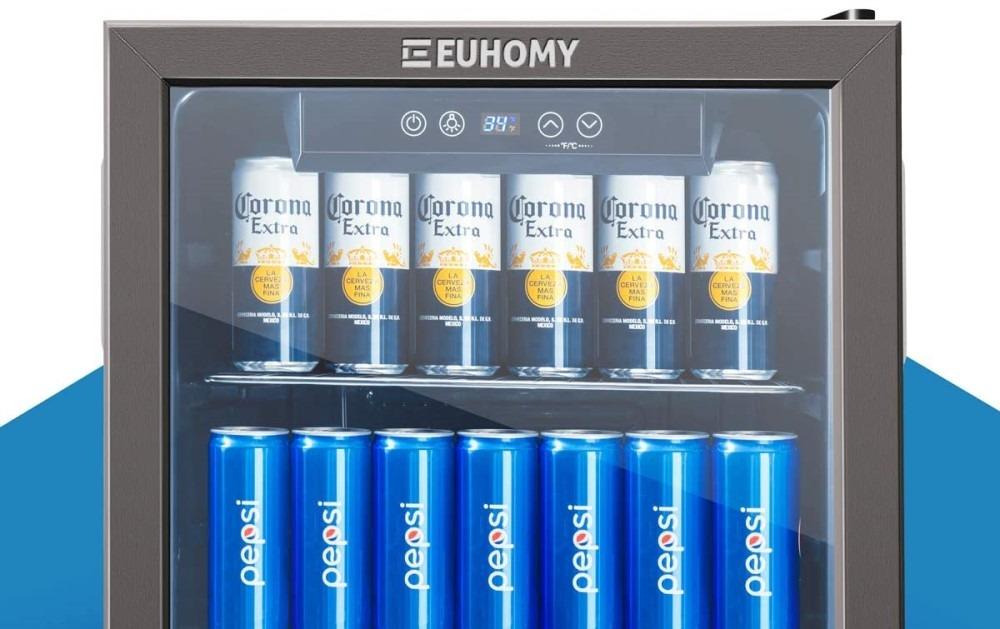 EUHOMY 145 Can Mini Fridge, 4.5 Cu.ft Beverage Refrigerator with Glass Door customer photo 1
