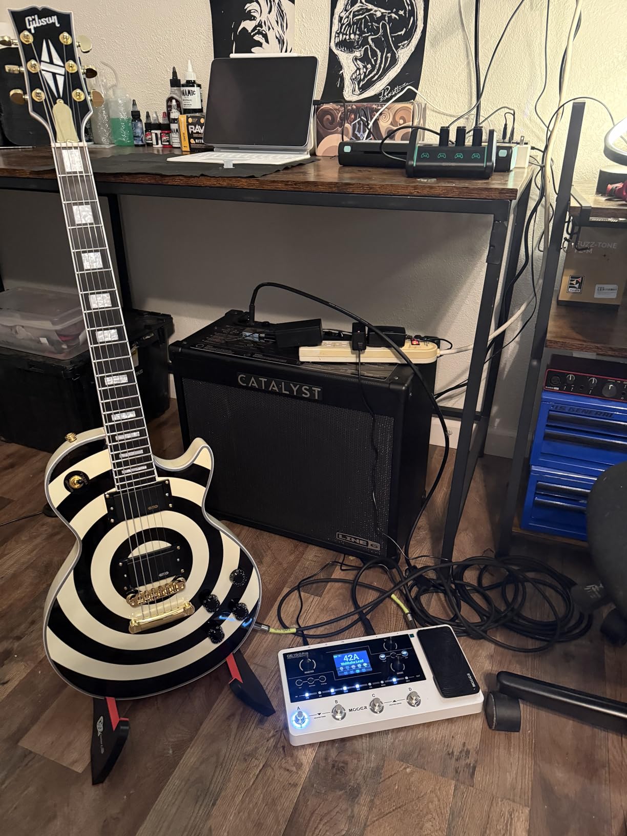 MOOER GE150 Pro Guitar Multi Effects Processor, 200 Presets & 170 Effects, NAM & MNRS Support, 55 Amp Models, 26 Cab Sims, 20 IR Slots, USB OTG Recording, 4-Footswitch, Looper & Expression Pedal customer photo 1