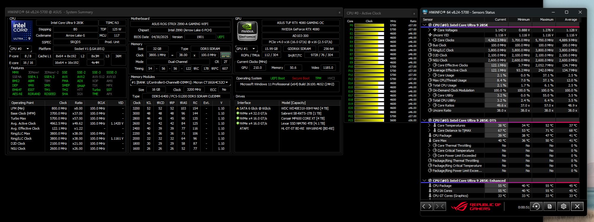 Intel Core Ultra 9 Processor 285K 24 cores (8 P-cores + 16 E-cores) up to 5.7 GHz customer photo 1