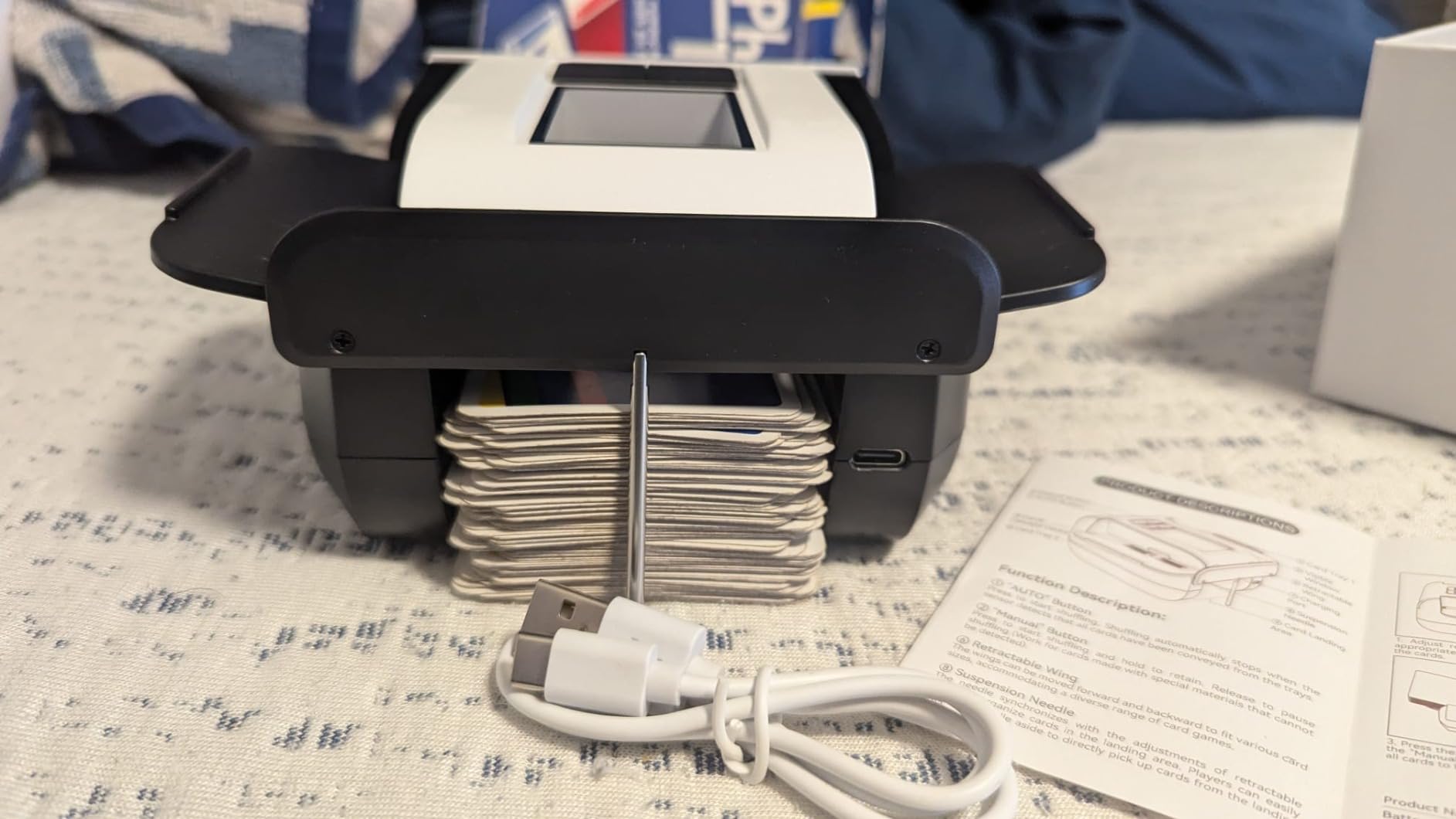 KPAW Automatic Card Shuffler Machine - 1-2 Decks Low Noise Shuffler, Rechargeable & Portable, One Press Shuffling, Automatic Card Shuffler for Texas Hold'em, Skip-Bo, Poker, Phase 10 customer photo 1