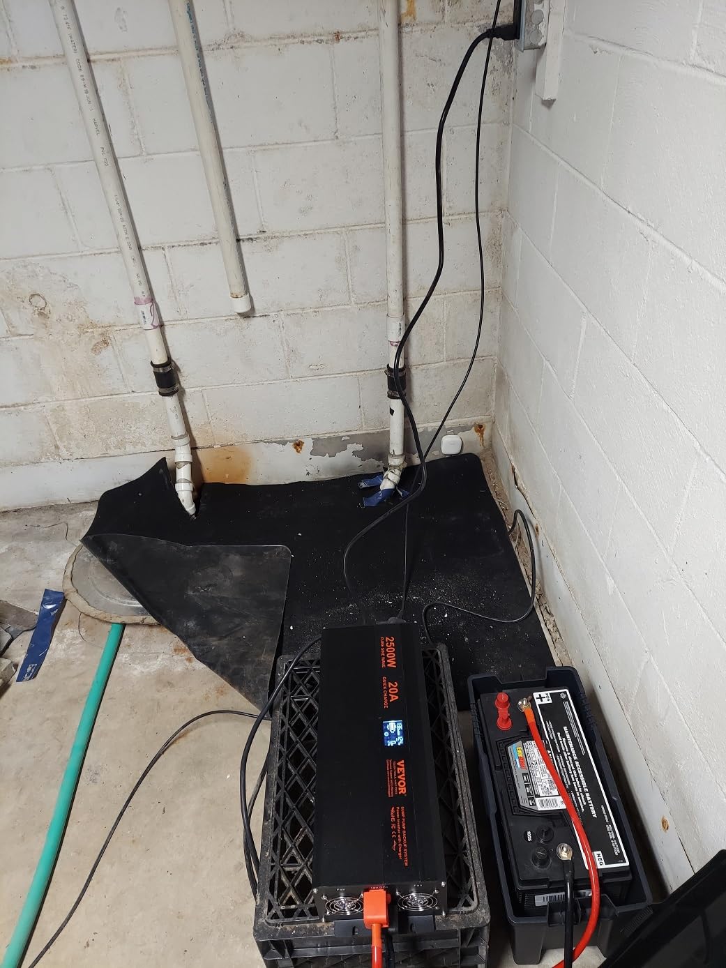 VEVOR 2500W Sump Pump Battery Backup System LCD Display Corded Auto Switch | Automatically Shifts to Inverter Power, Uninterrupted Operation, Battery Backup Inverter, for Emergencies & Power Failures customer photo 2