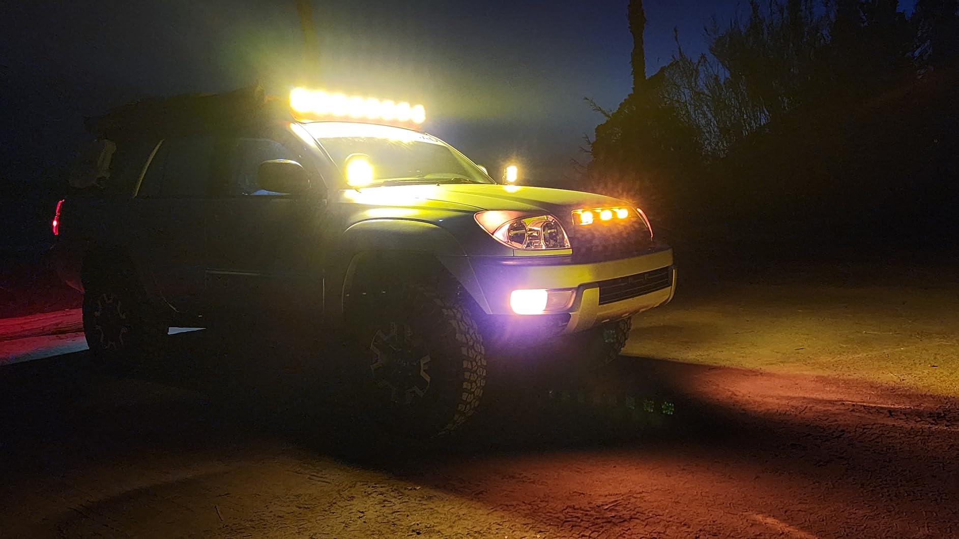 NOVSIGHT X Series 4 Inch Amber/White Off Road Driving Light LED Pods, Pair | With X-shape Dual Color DRL & Covers, IP68 Rated, Auxiliary Fog Lights for Trucks Jeep Ford UTV ATV, 2-Year Service customer photo 2