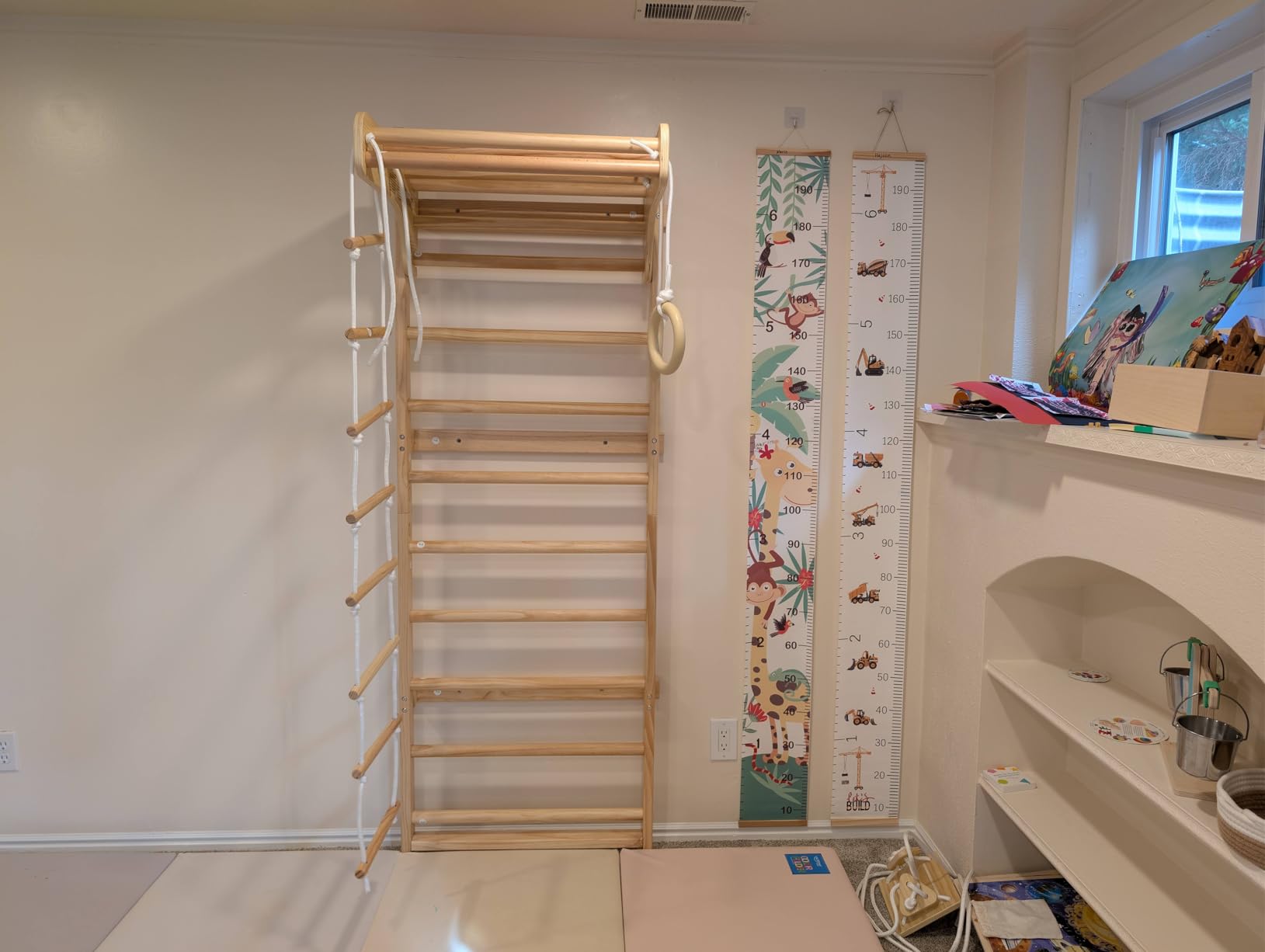 Avenlur Betula Swedish Ladder Wall Gym - Indoor Playset with Swing, Rope Ladder, Pull-Up Bar, and Slide - Indoor Gym for Kids and Adults customer photo 1