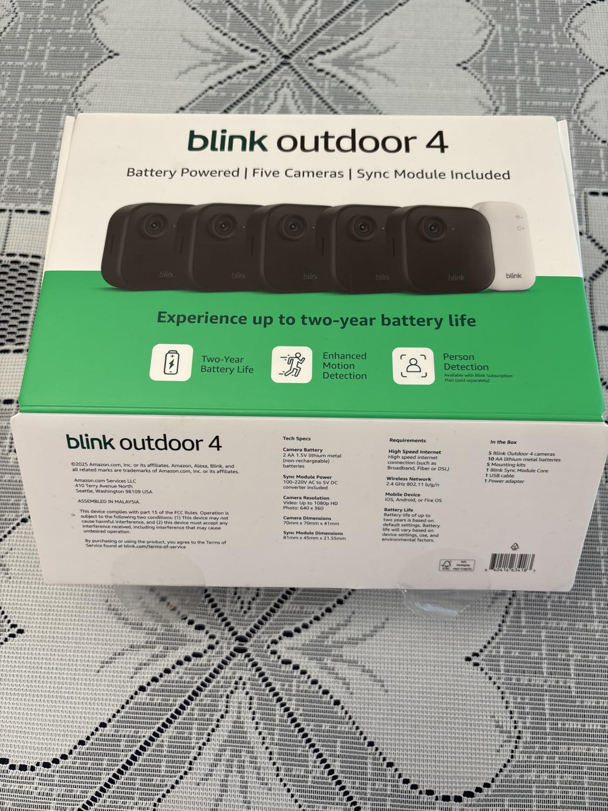 Blink Outdoor 4 - Wireless smart security camera, two-year battery life, 1080p HD, 1 camera system customer photo 2