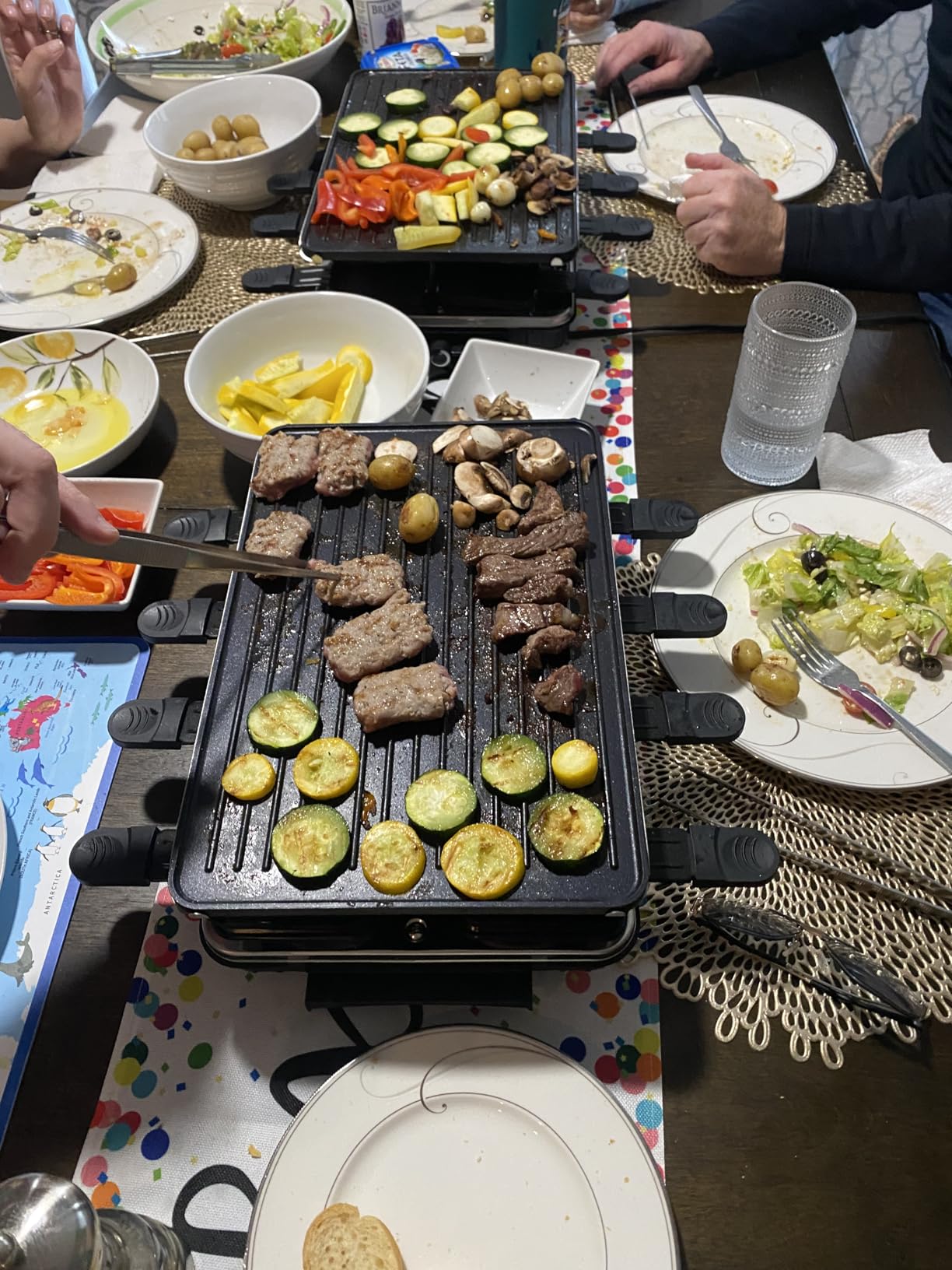 HBN Electric Raclette Table Grill with 8 Warming Trays, 2-in-1 Korean BBQ Grill & Electric Griddle Nonstick, Adjustable Temperature Control,1300W, Great for Indoor Family Gatherings, Parties & Dining customer photo 2