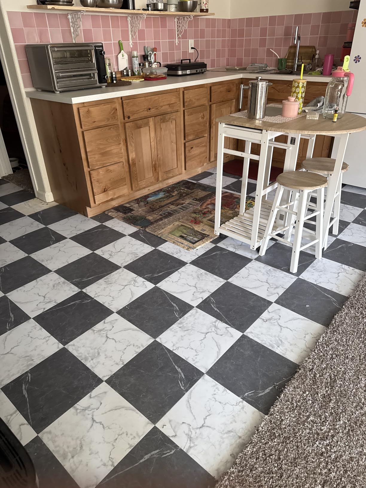 Art3d 30-Pack Peel and Stick Vinyl Floor Tiles, 12 x 12 in, Slate customer photo 1