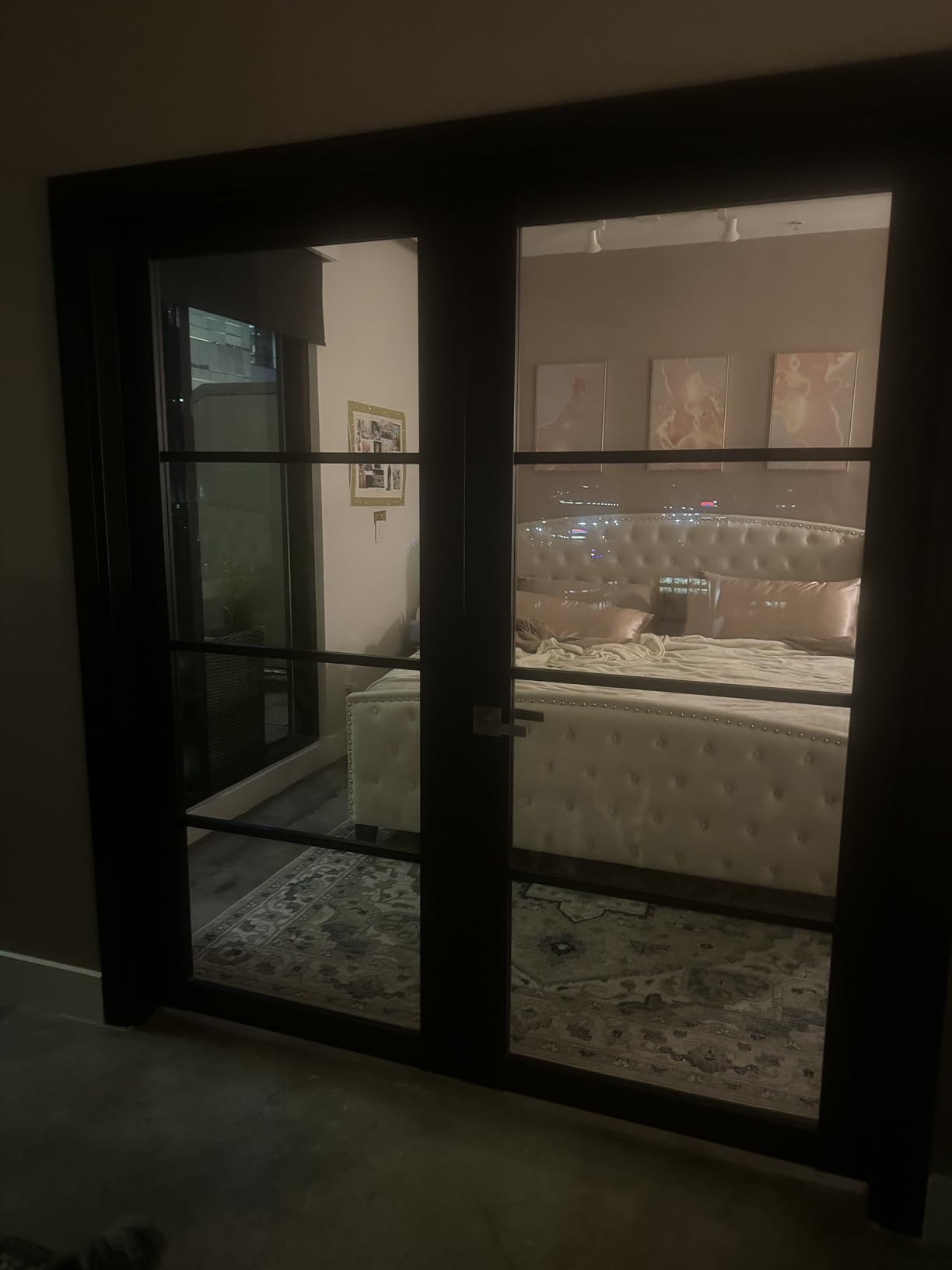 SARTODOORS Lucia 2466 | Double Swing Interior French Doors | Clear Glass, Solid Wood | Frame & Hardware Included | 48 x 80, Black Matte, Modern customer photo 1