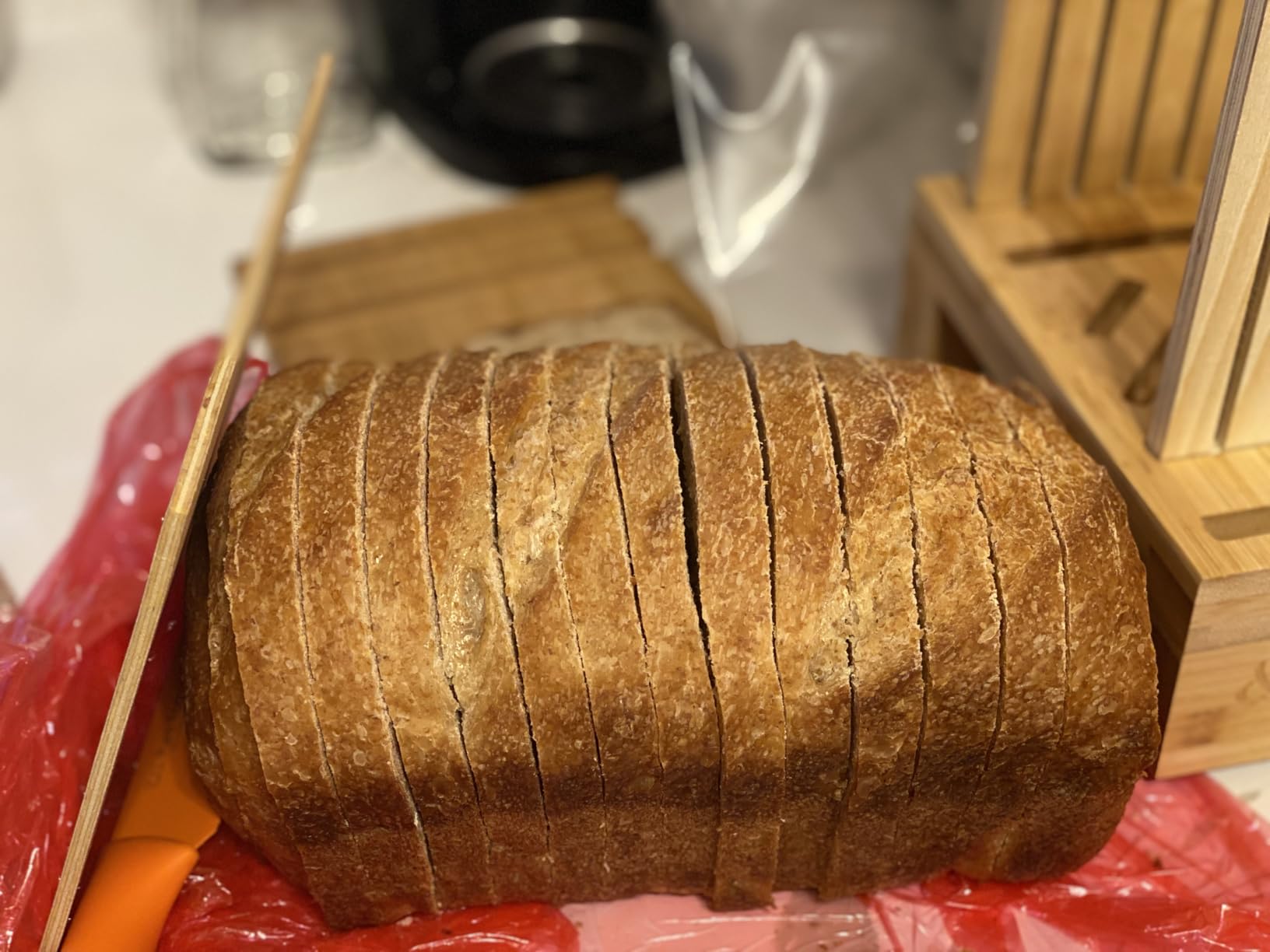 Albert & Grace Adjustable Bamboo Bread Slicer with Folding Guides | 6.1