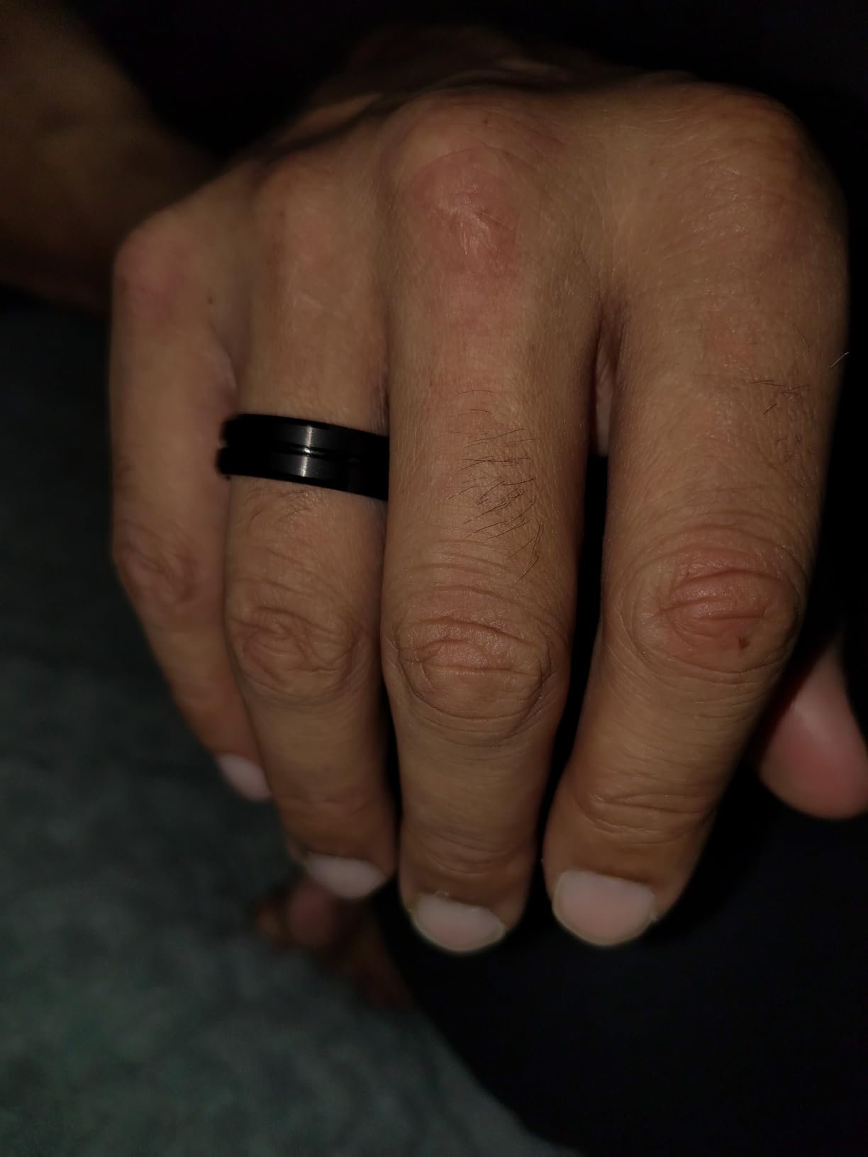 LerchPhi Tungsten Wedding Band for Men, Engraved and Customizable Promise Rings for Him and Her, Width 6MM 8MM Size 6-14, Center Grooved Beveled Edge, Comfort Fit customer photo 1