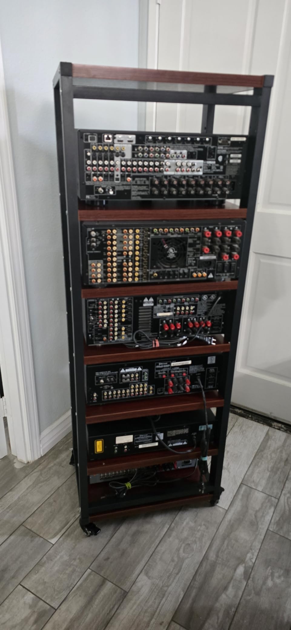 7-Tier Heavy Duty Audio Component Rack, 140cm Tall - HiFi Amplifier Rack/Audio-Video Shelving - CD Record Player Stereo Receiver AV Equipment Cabinet Display Stand (B) customer photo 1