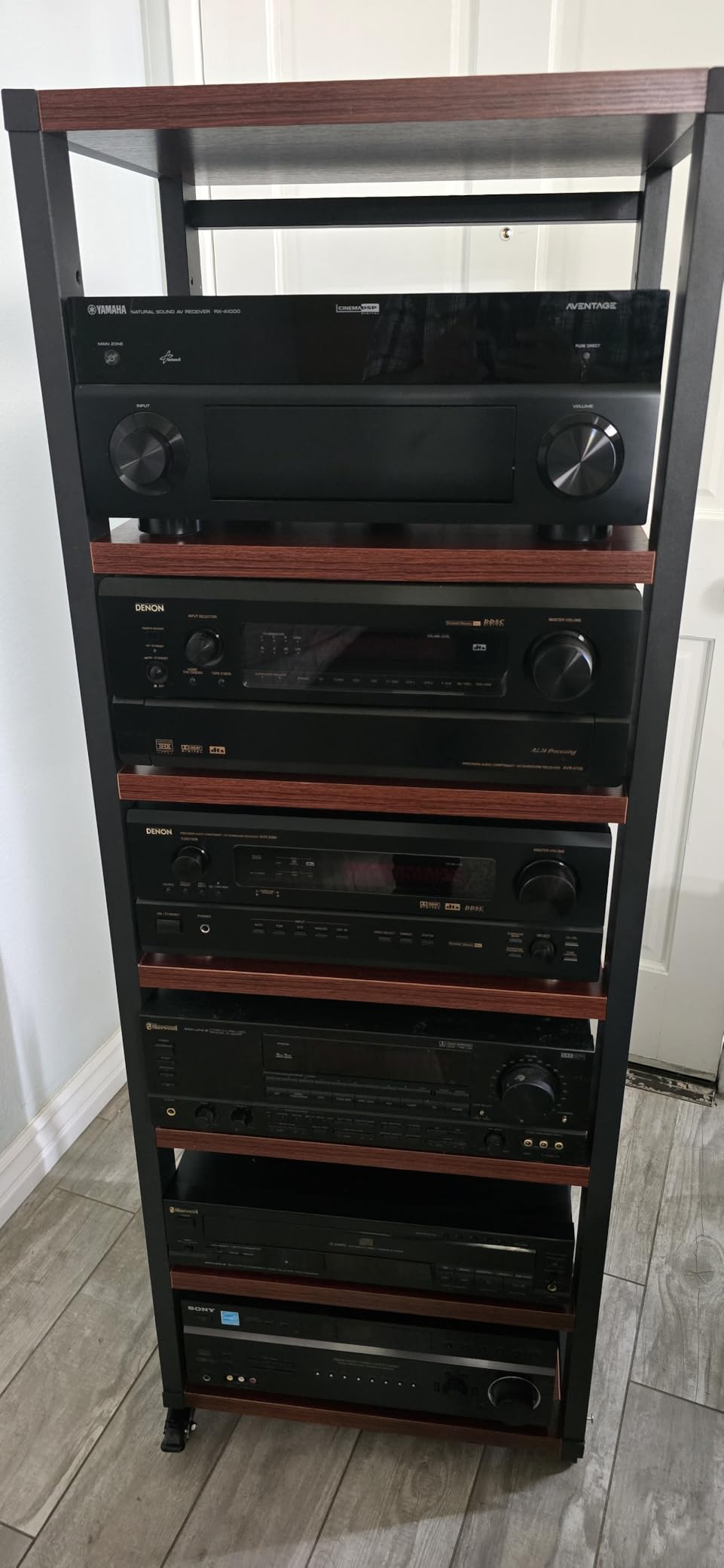 7-Tier Heavy Duty Audio Component Rack, 140cm Tall - HiFi Amplifier Rack/Audio-Video Shelving - CD Record Player Stereo Receiver AV Equipment Cabinet Display Stand (B) customer photo 2