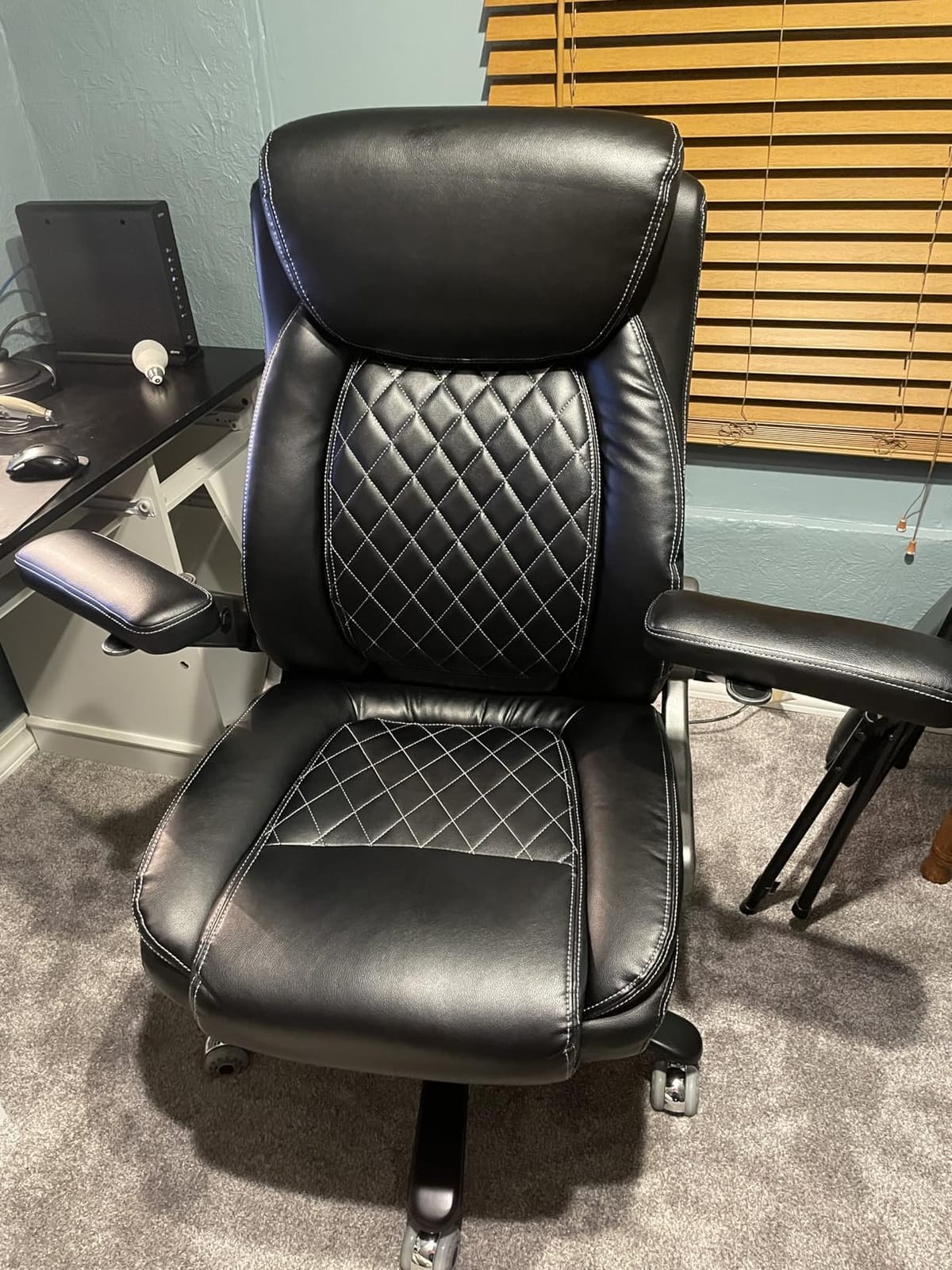 Indulgear Large Heavy Duty Office Chair with 5D Flip Arms, Comfy Big and Tall Executive Office Desk Chair with Pocket Spring Cushion, High Back Computer Chair with Lumbar Support, Dual Rubber Wheel customer photo 1