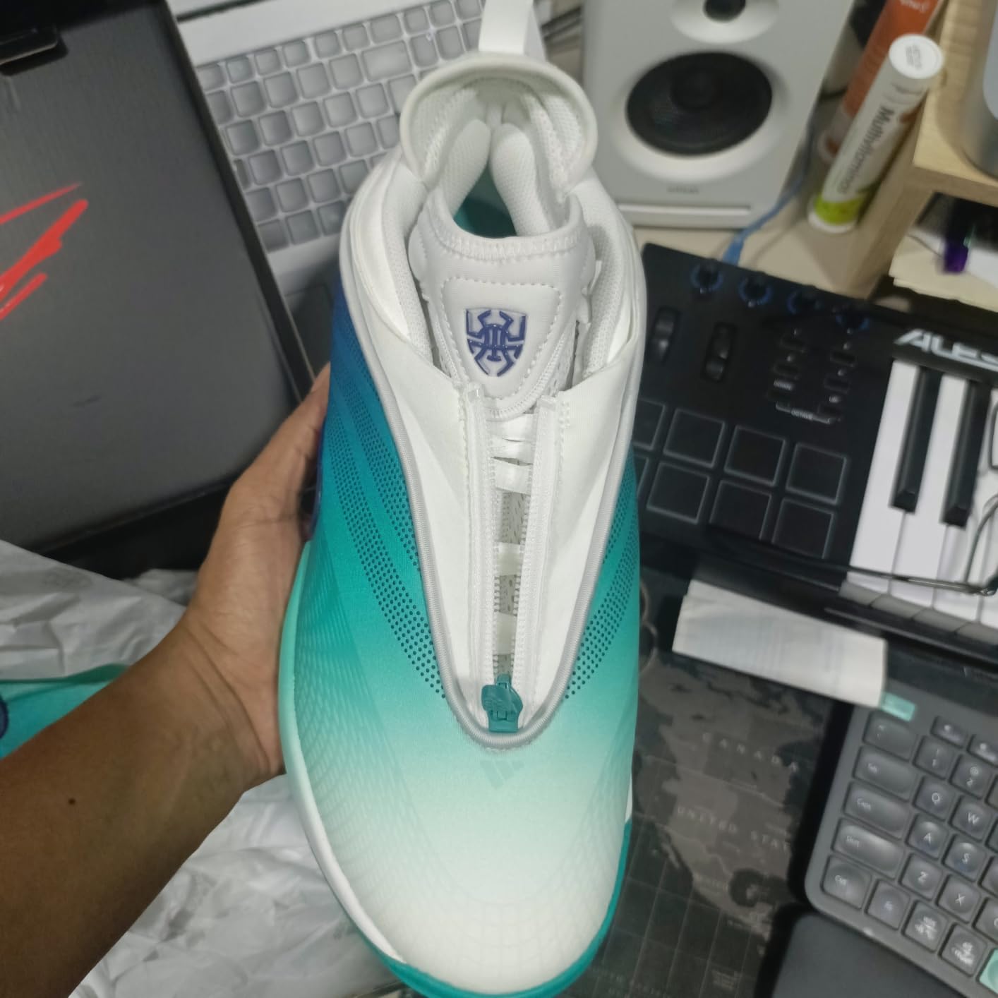 adidas Mens D.O.N. Issue 7 Basketball Sneakers Shoes - Blue customer photo 1