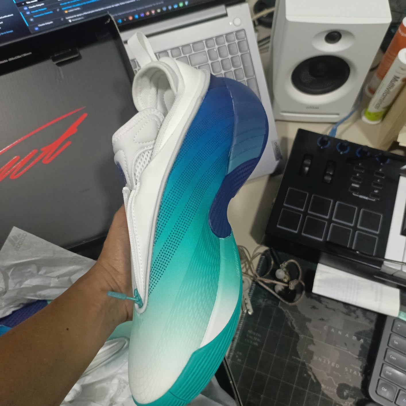 adidas Mens D.O.N. Issue 7 Basketball Sneakers Shoes - Blue customer photo 2