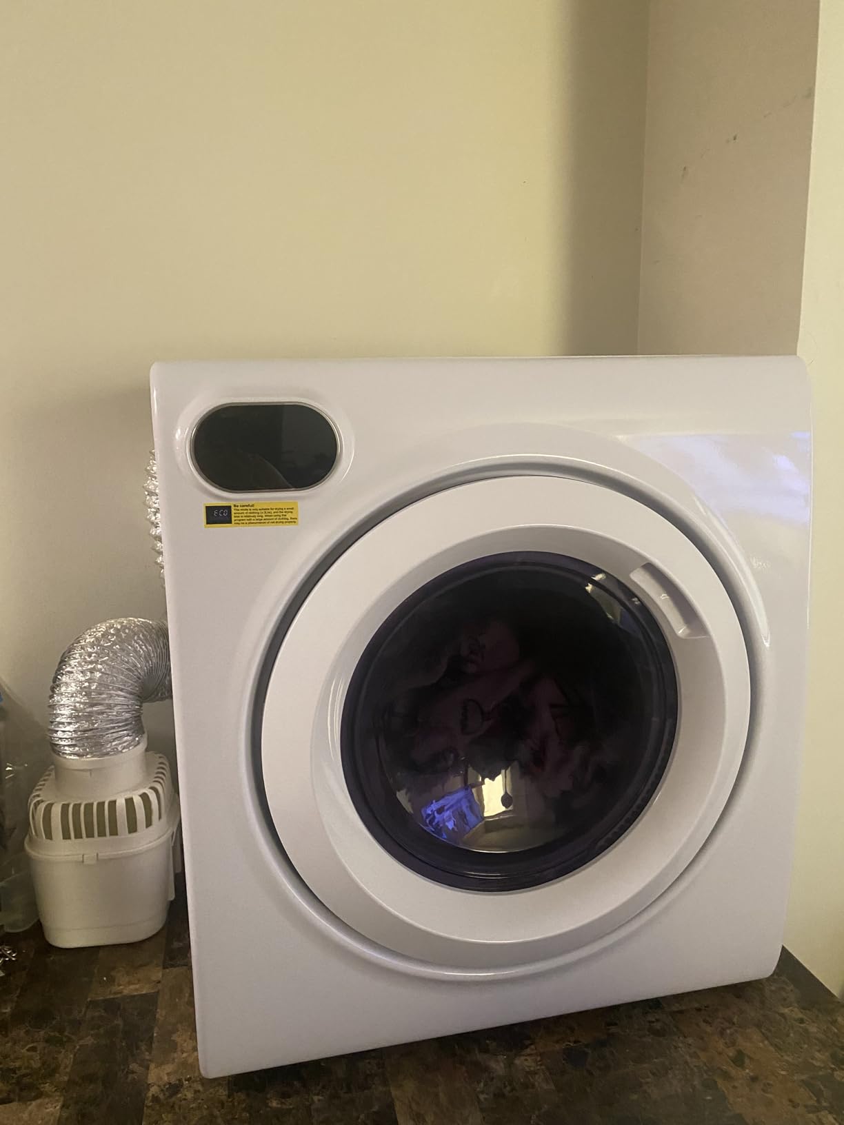Euhomy 2.65 Cu. Ft. Portable Dryer for Clothes, 1400W Dryer with LCD Panel | 120V Electric Clothes Dryer with 4 Functions, Dryer Machine with Stainless Steel Drum, Small Dryers for Laundry, Apartments customer photo 1