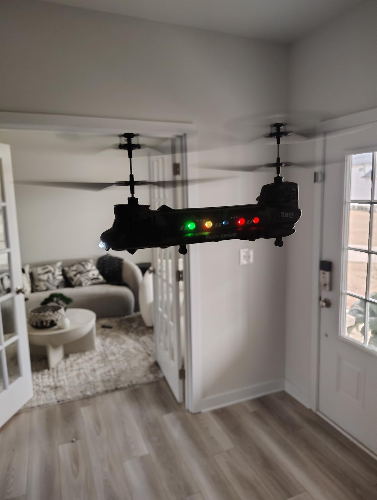 OBEST LM19-D Chinook RC Helicopter with Camera, Remote Control Military Toy, twin-propeller, one key take off/landing, altitude hold, led light, low battery reminder customer photo 2