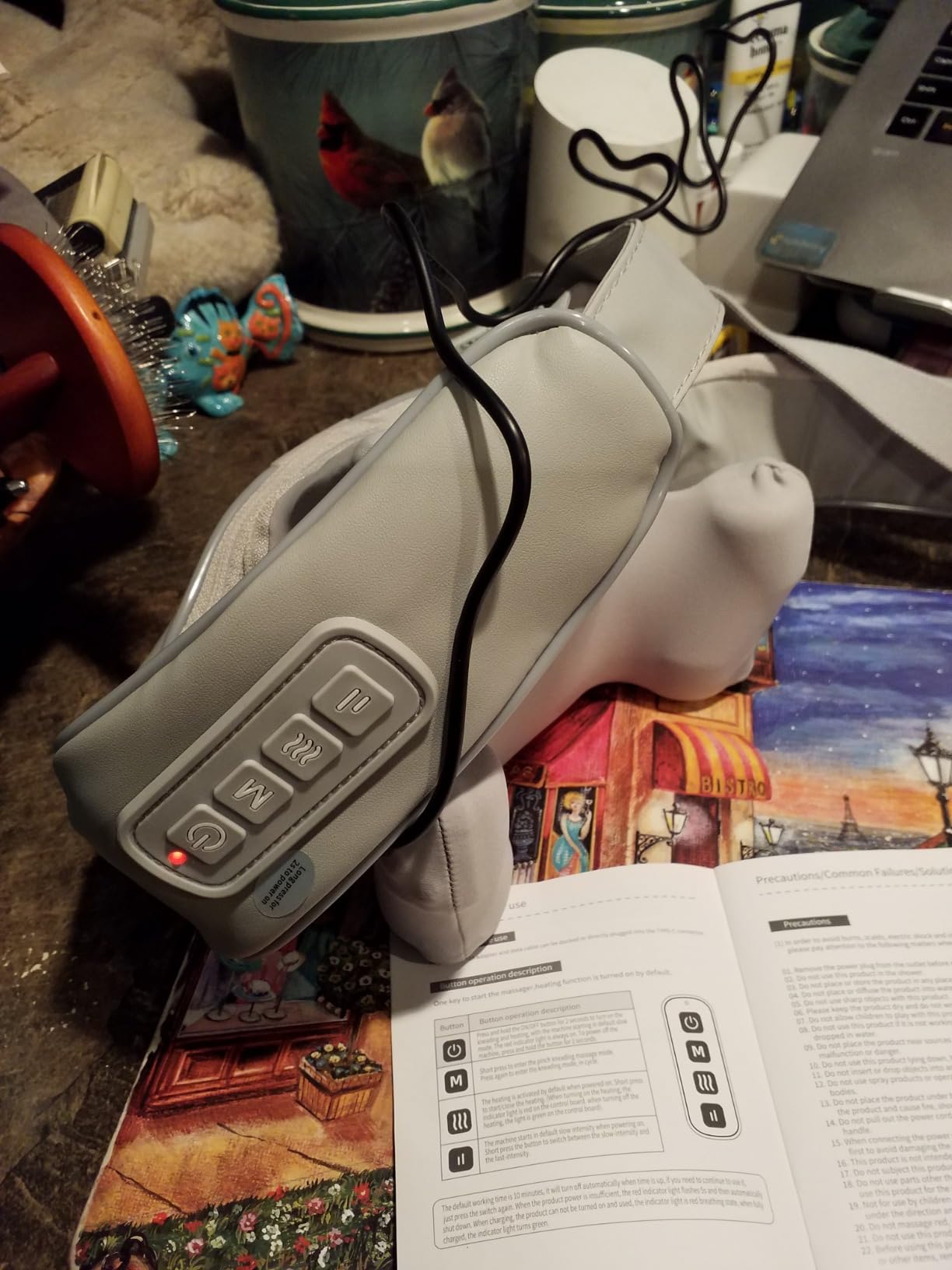Shiatsu Back and Neck Massager, Cordless Shoulder Massager with Heat, Electric Deep Tissue 3D Kneading Massage Pillow for Shoulder, Leg, Body Muscle Pain Relief customer photo 2