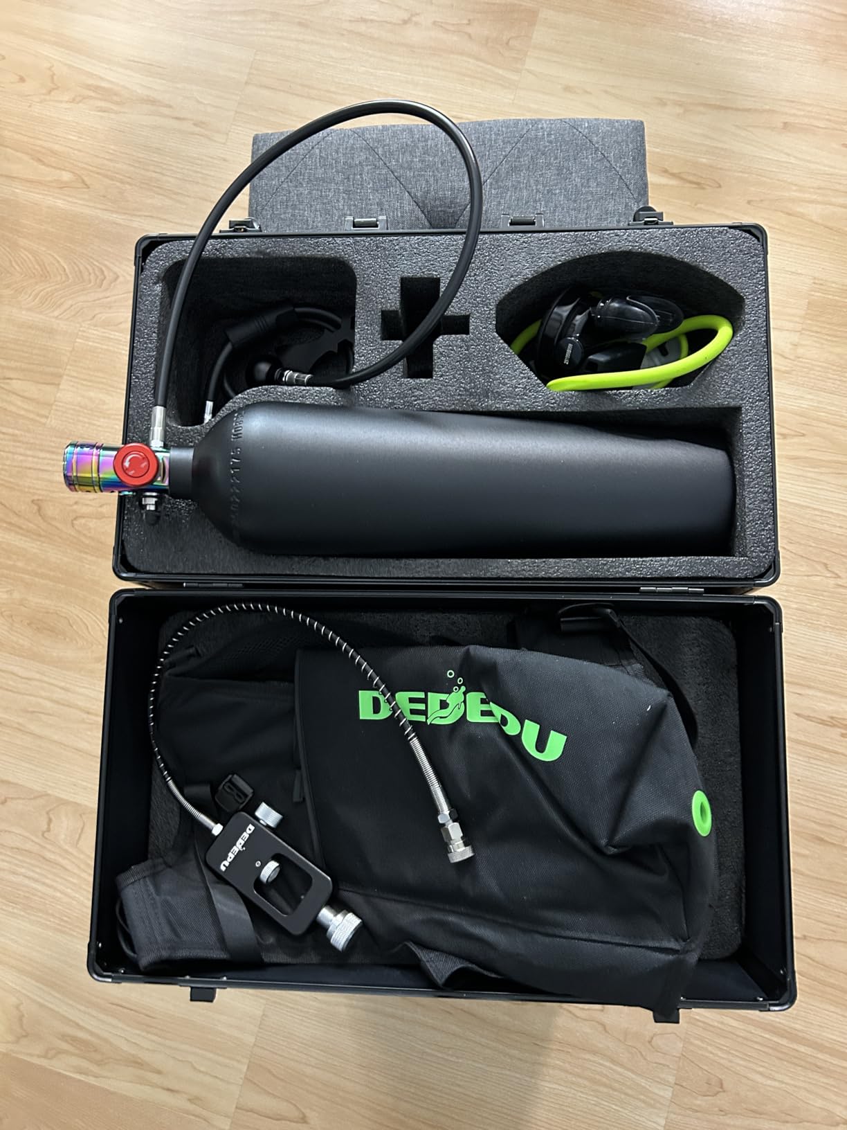 2.3L Scuba Tank, Mini Diving Tank Small Lung Tank with Adapter, Up to 40 Mins Underwater Breathing Time, Portable Backup Air Cylinder, Emergency Resgue Pony Bottle customer photo 2