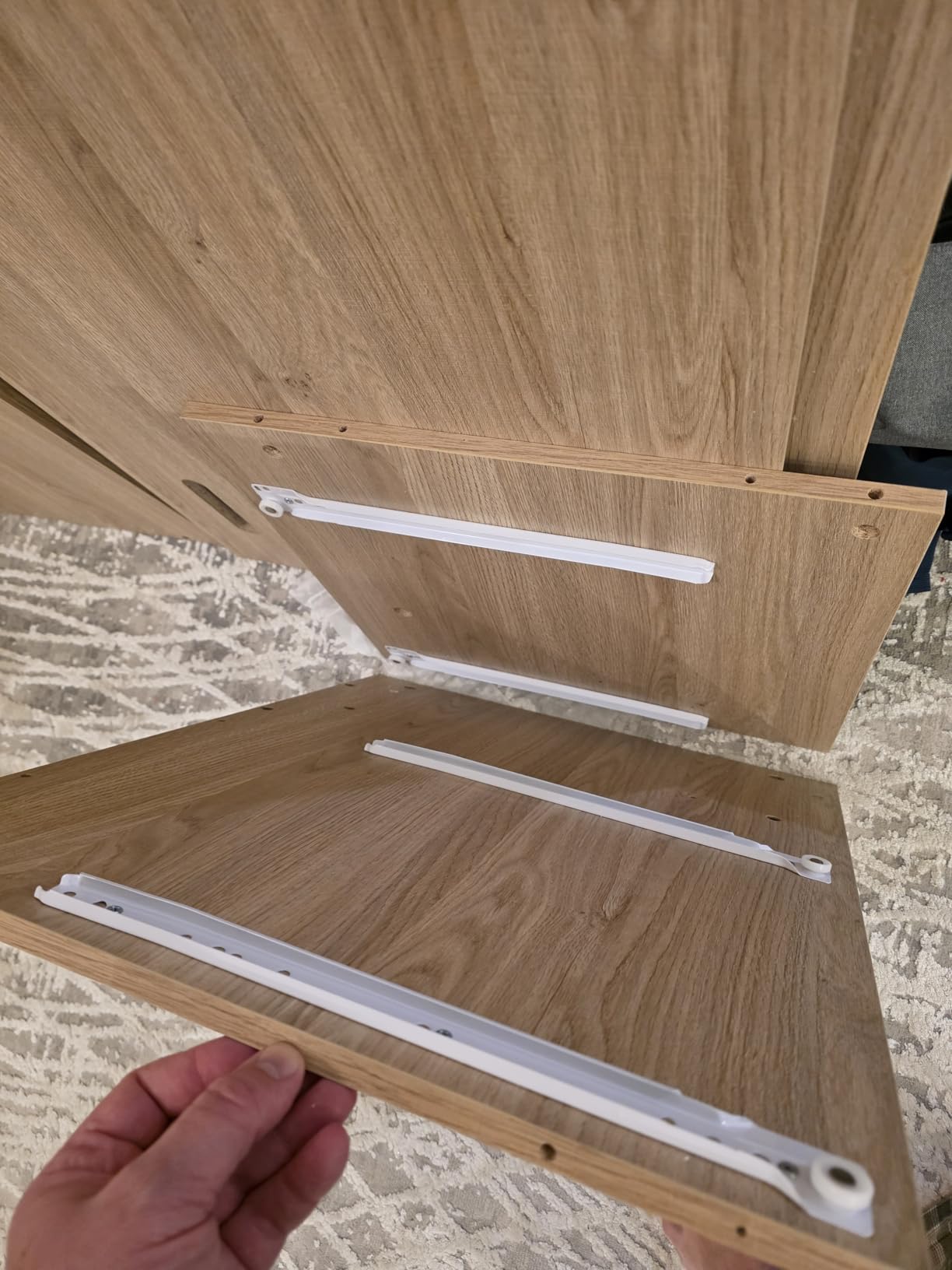 2 Drawer Wood File Cabinet for Home Office Storage, White Walnut | Filing Cabinet for A4 / Letter Documents, 31.5