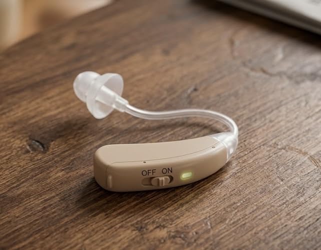 Flaygo Hearing Aids for Seniors,Hearing Aids for People with Hearing Loss, Sound Quality Restoration, Intelligent Noise Reduction, Standby 80h, One-Button Operation, Comfortable Wearing,Beige customer photo 2