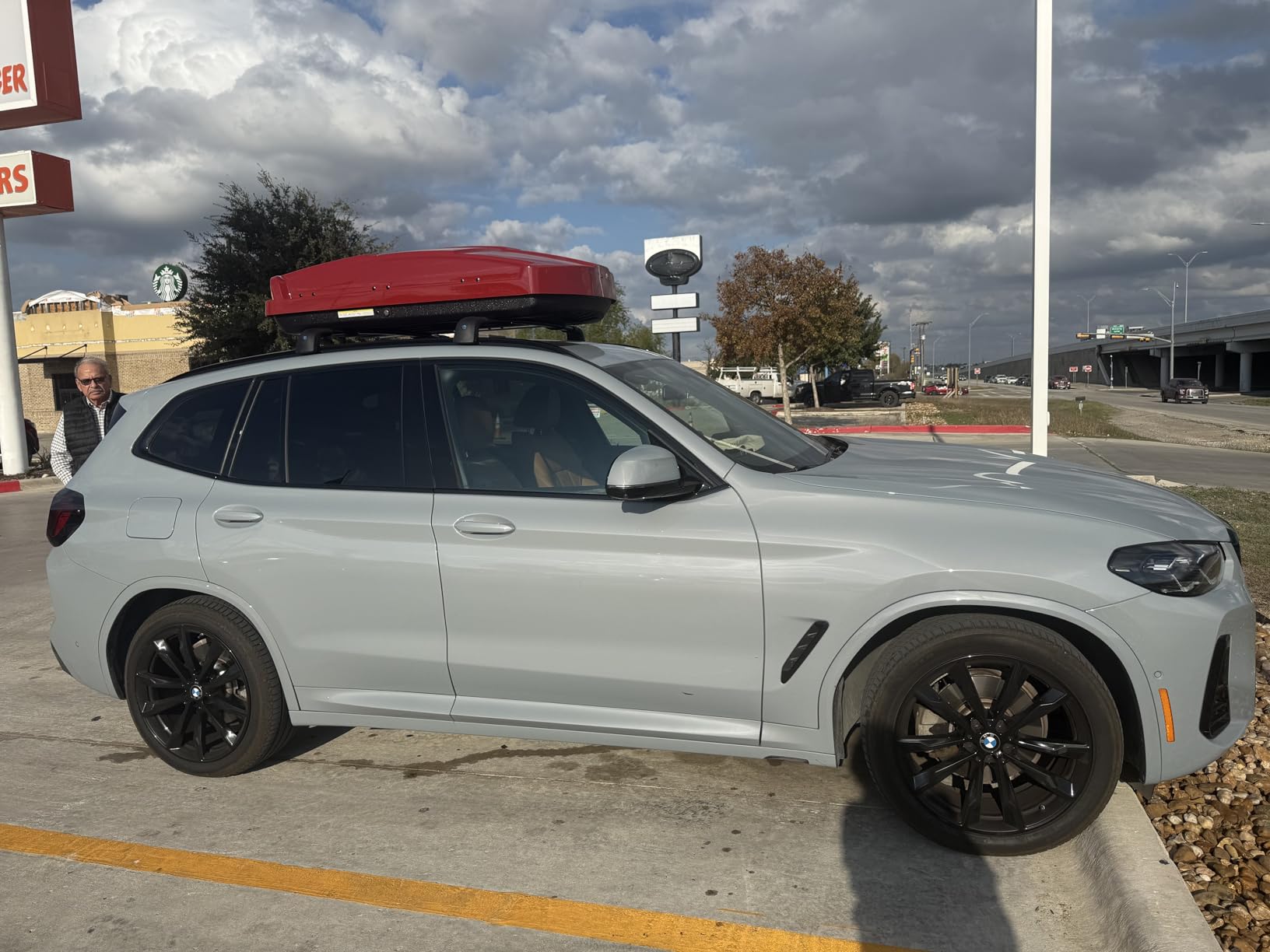 Rooftop Cargo Box, Roof Cargo Carrier Hard Shell 13 Cubic Feet | Security Keys, Waterproof Heavy Duty Roof Cargo Box, 56Lx30Wx15H Inches (Tool-Free Install) for Family Travel, 3D Diamond Black customer photo 1