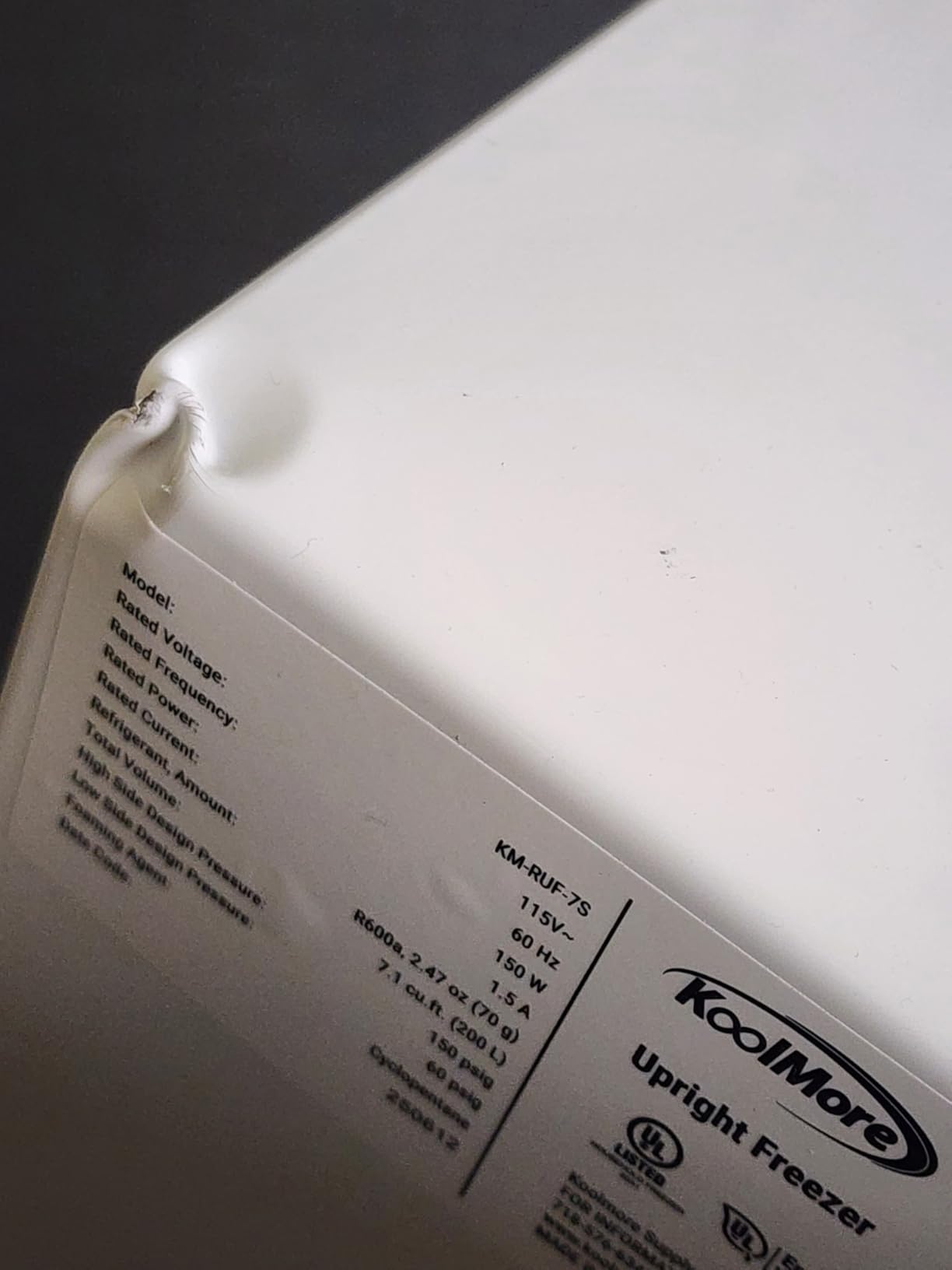 KoolMore 7 cu. ft. Convertible Garage Ready Upright Freezer/Refrigerator in White (KM-RUF-7S) customer photo 2