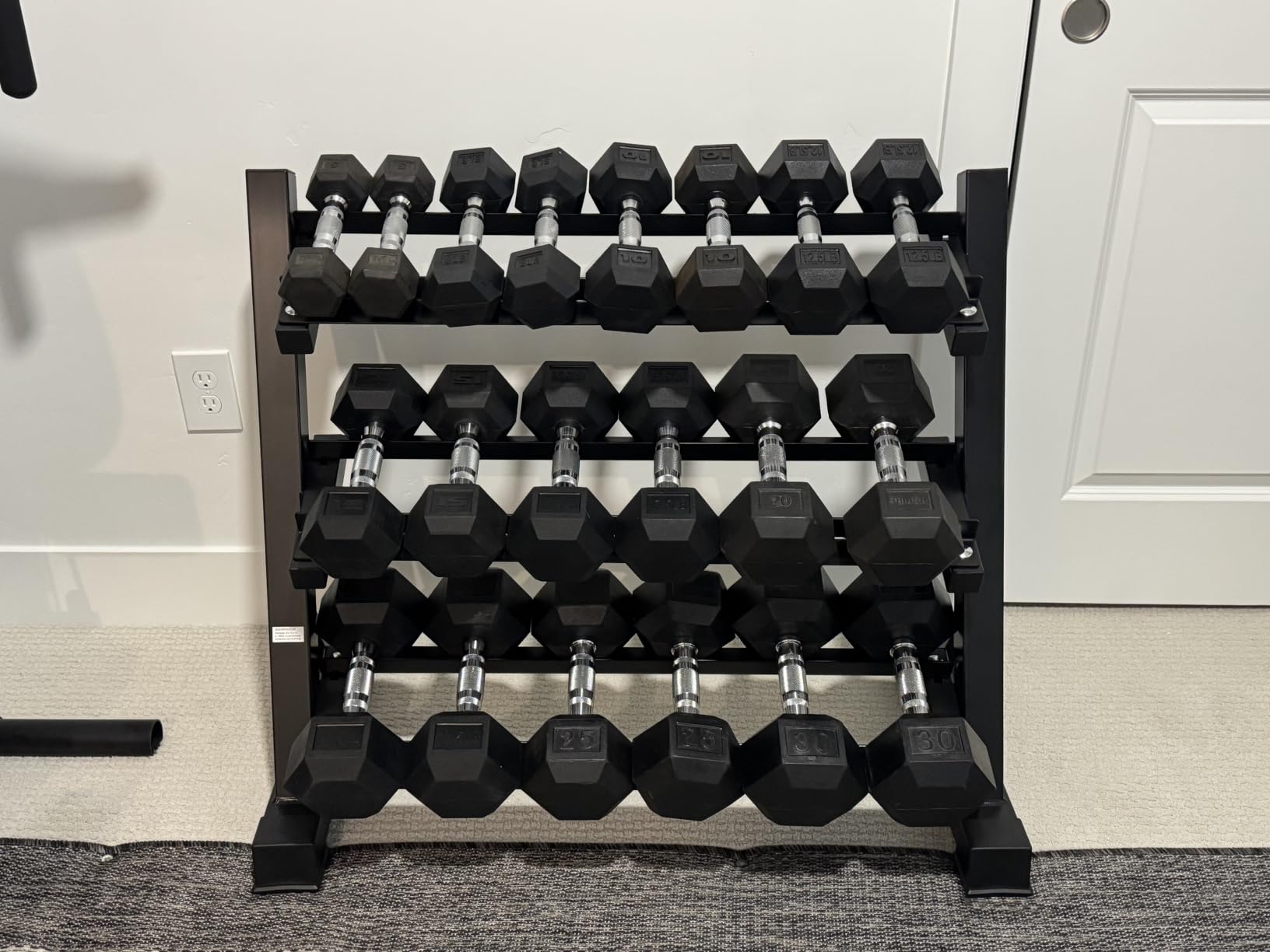 Amazon Basics 3-Tier Adjustable Dumbbell Weight Rack, Sturdy Steel Stand Only, Black customer photo 1